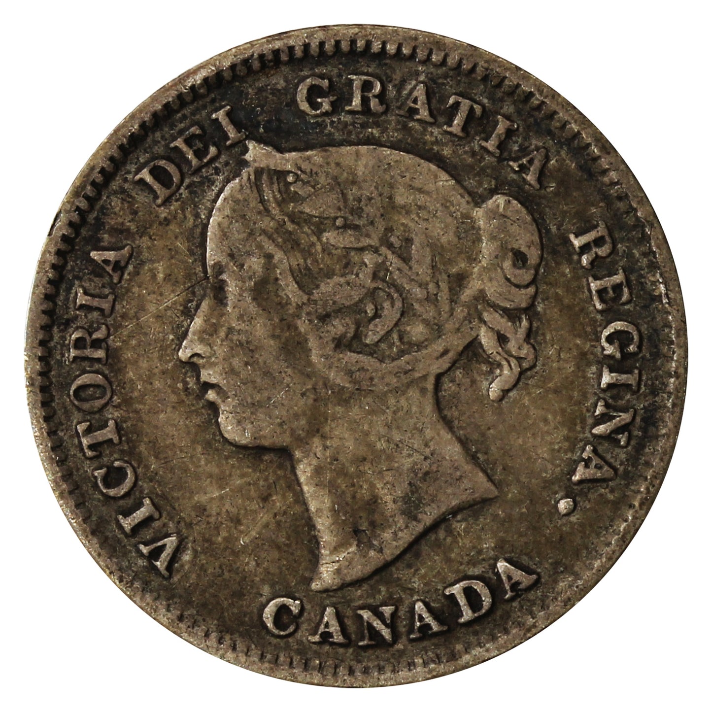 1886 Small 6 Canada 5-cents F-VF (F15)
