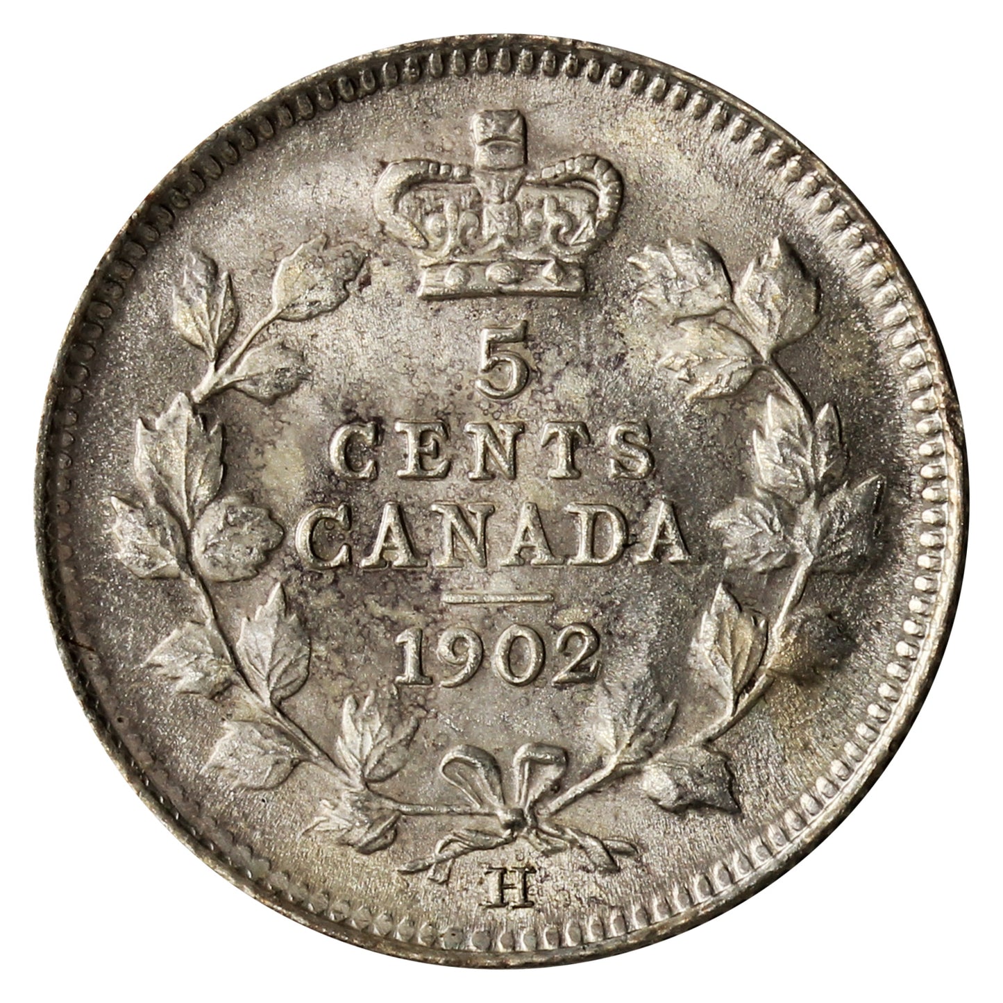 1902H Large H Canada 5-cents Brilliant Uncirculated (MS63) $