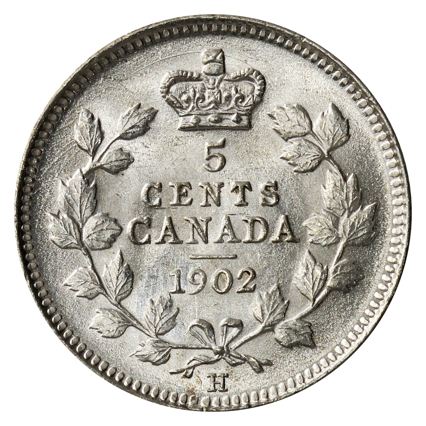 1902H Large H Canada 5-cents Choice Brilliant Uncirculated (MS64) $