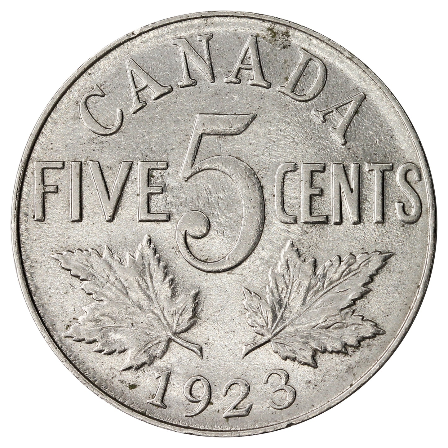 1923 Canada 5-cents Almost Uncirculated (AU50) $