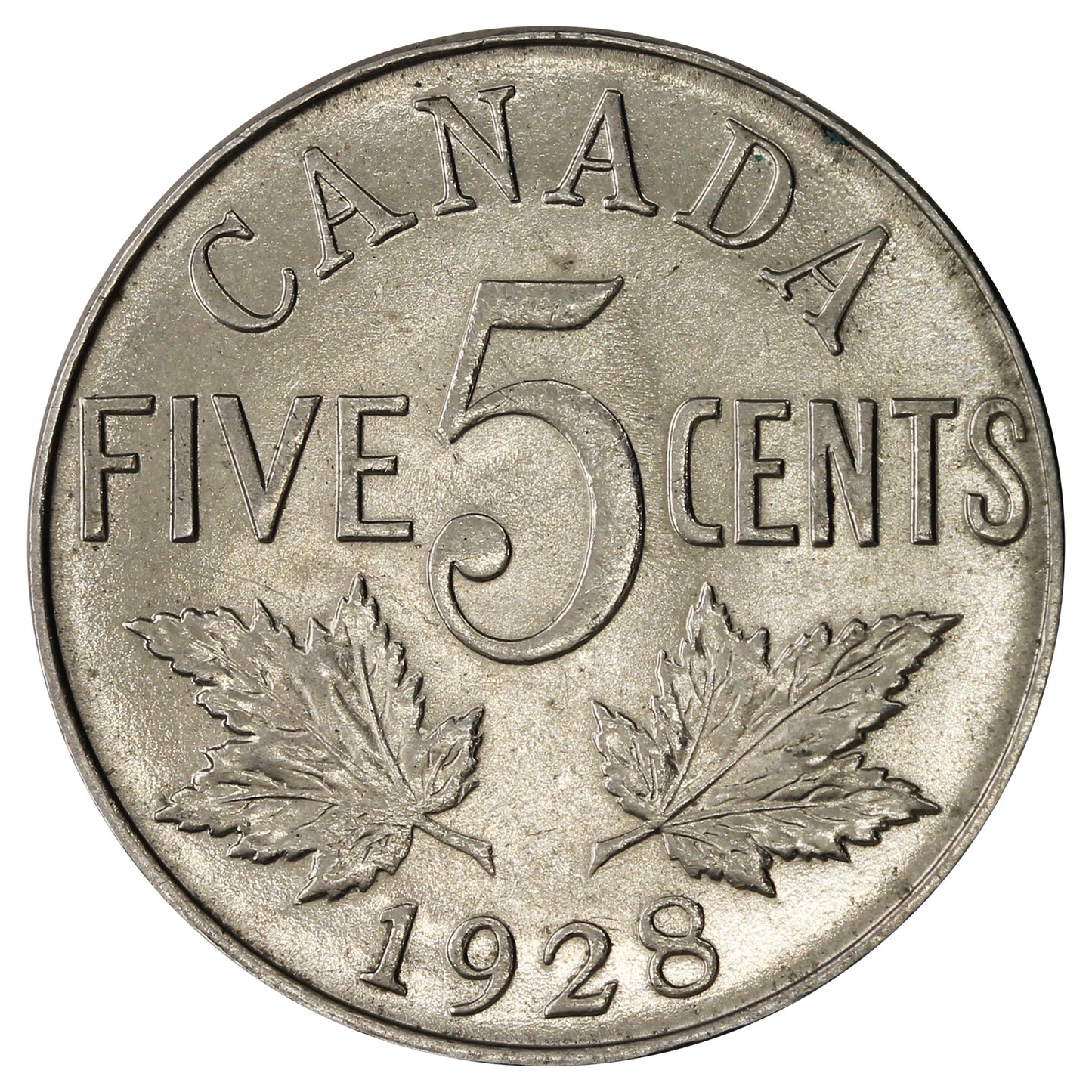 1928 Canada 5-cents Brilliant Uncirculated (MS63) $