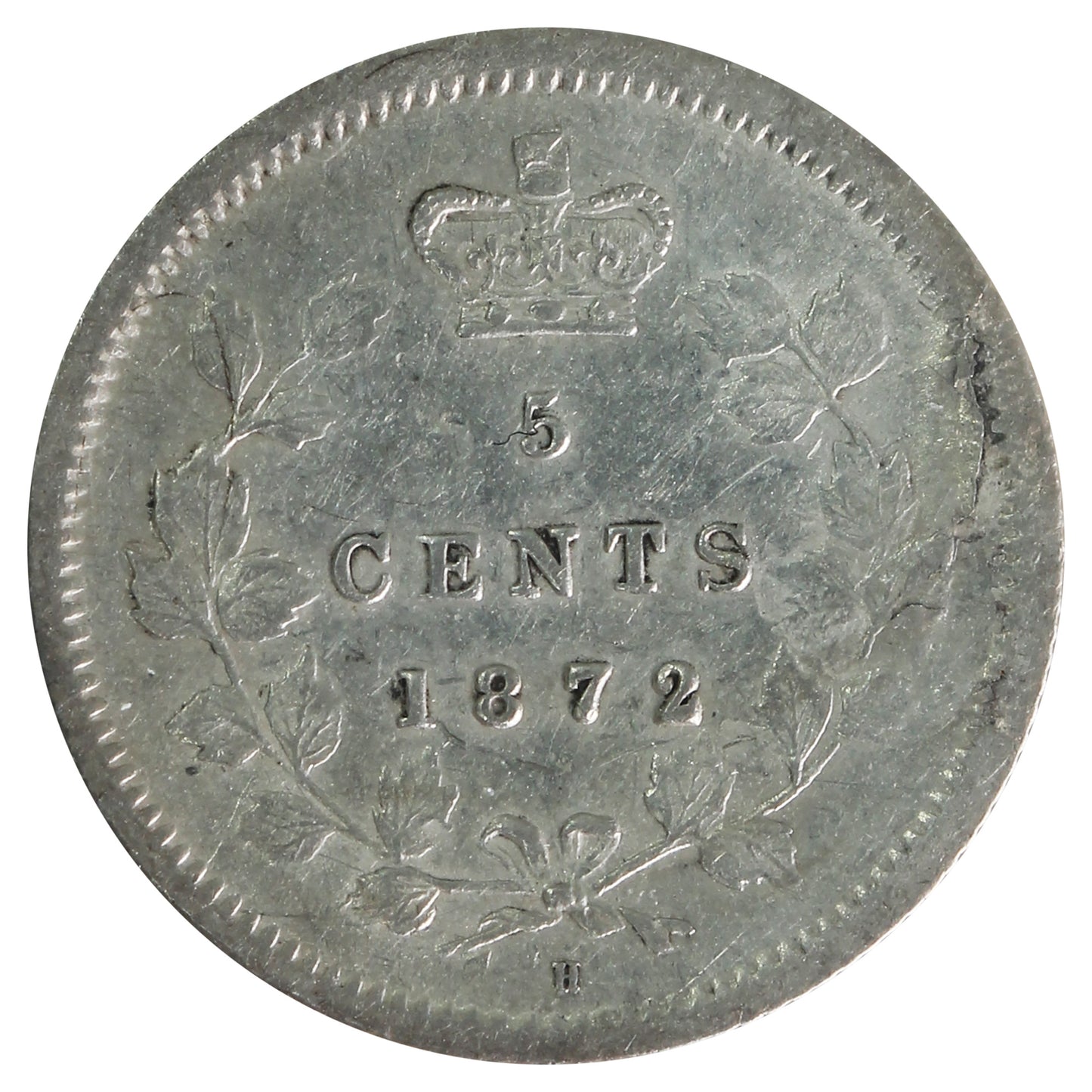 1872H Canada 5-cents ICCS Certified VF30