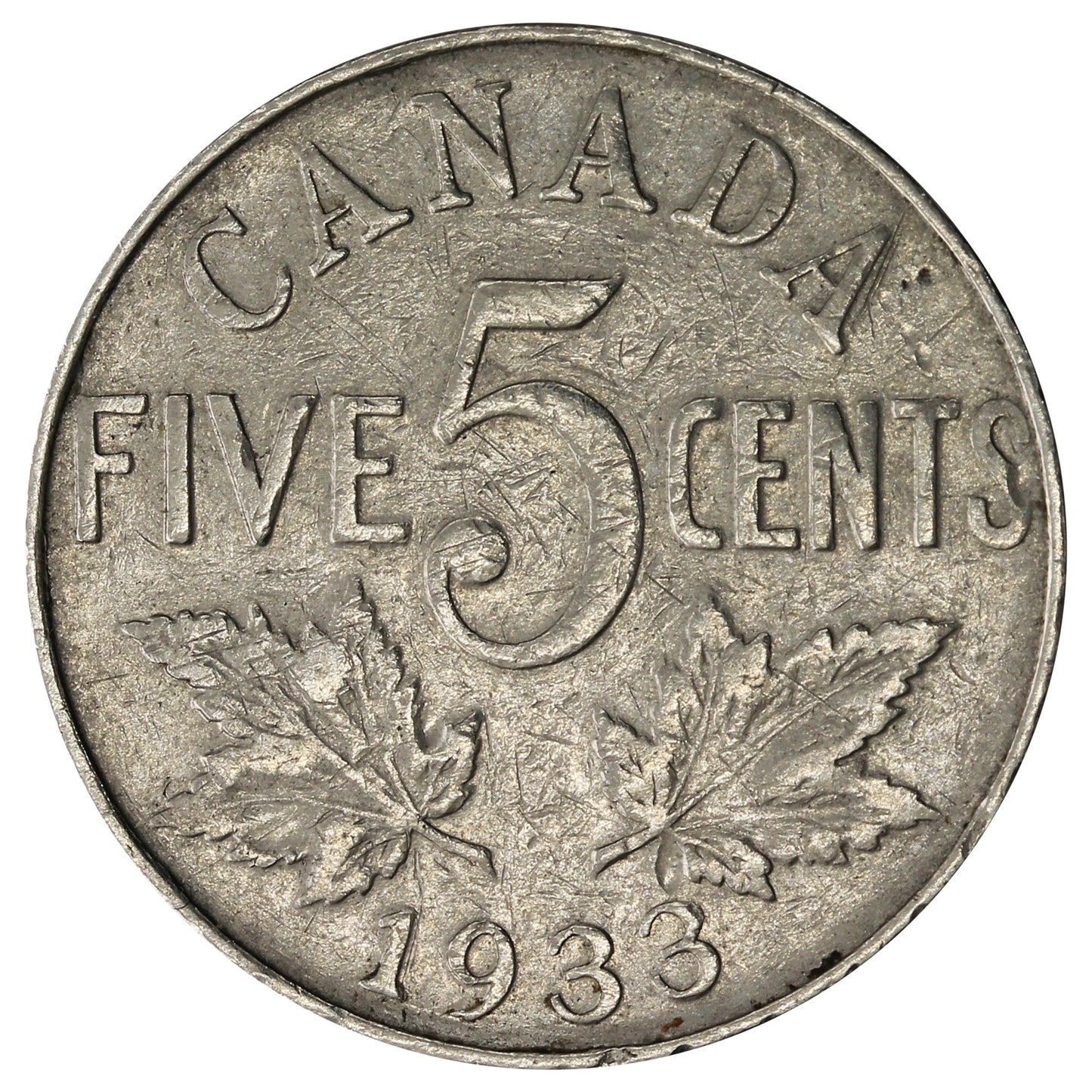 1933 Canada 5-cents VG-F (VG10)