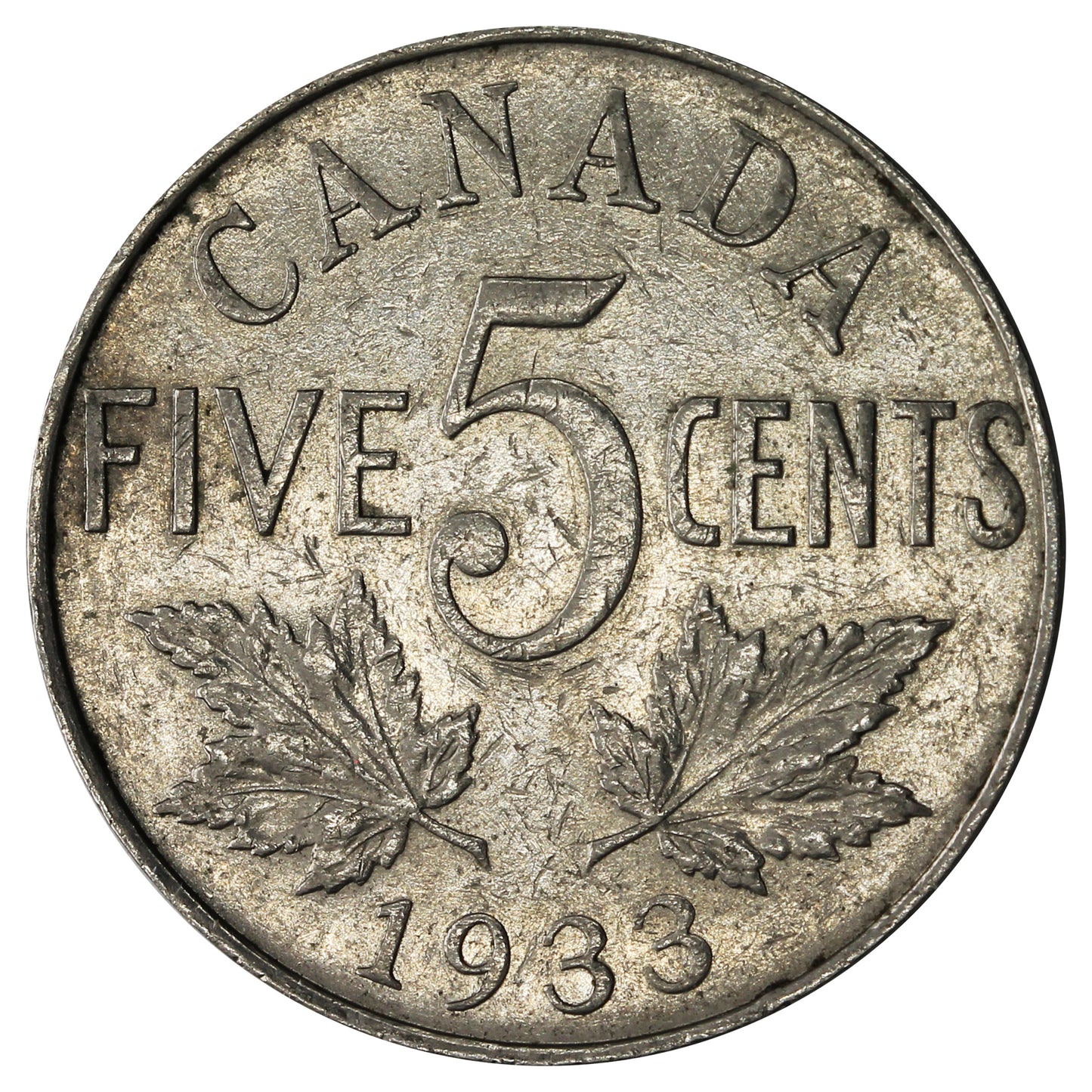 1933 Canada 5-cents VF-EF (VF30)