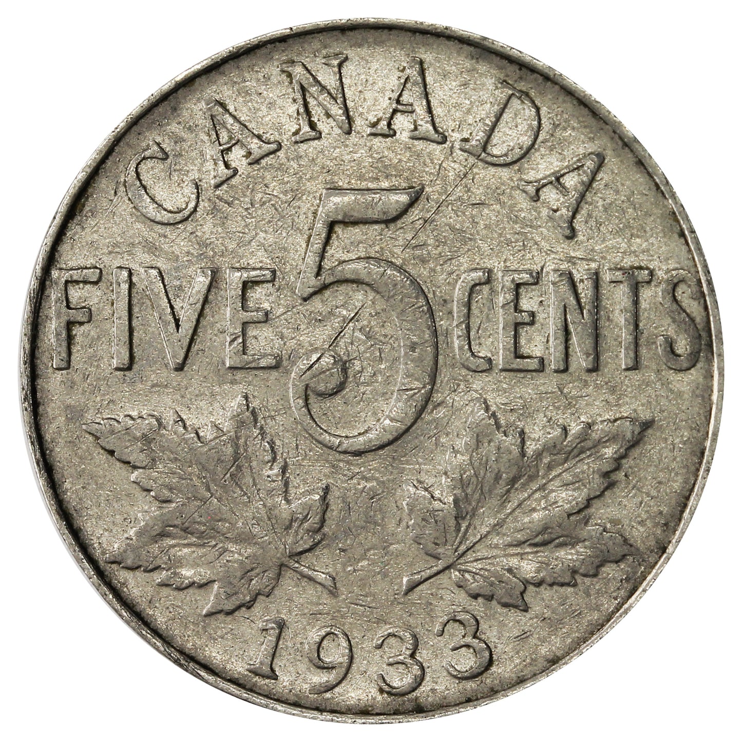 1933 Canada 5-cents F-VF (F15)