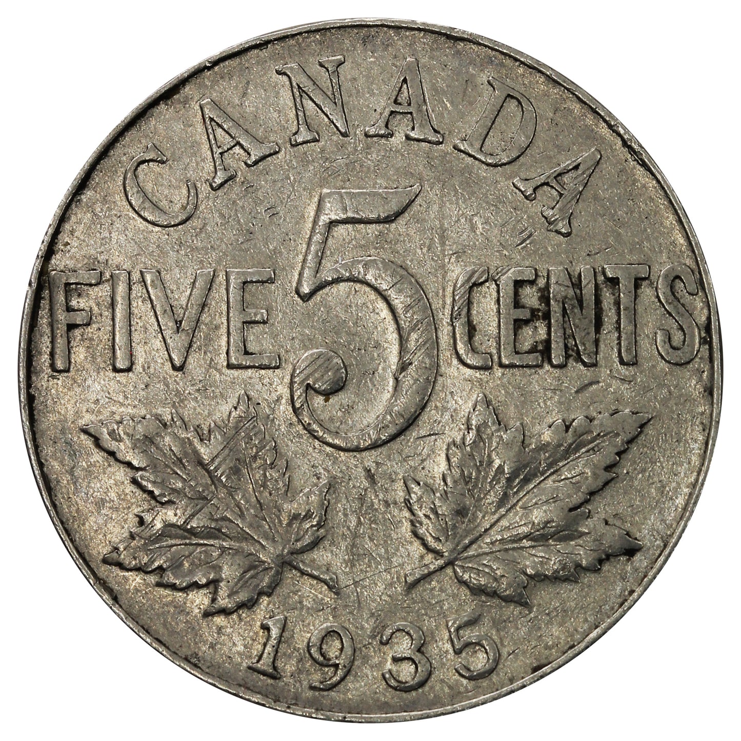 1935 Canada 5-cents Fine (F12)