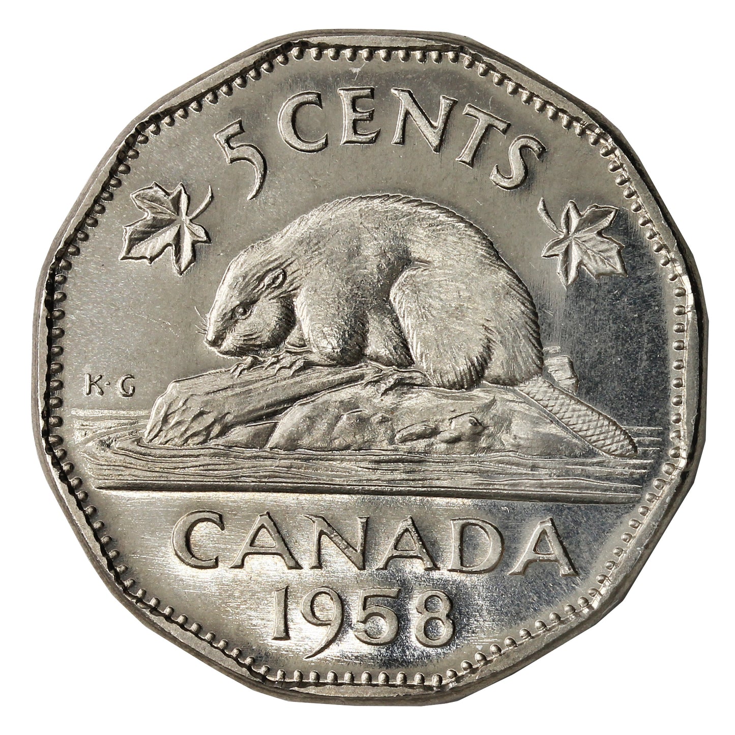 1958 Canada 5-cents Proof Like