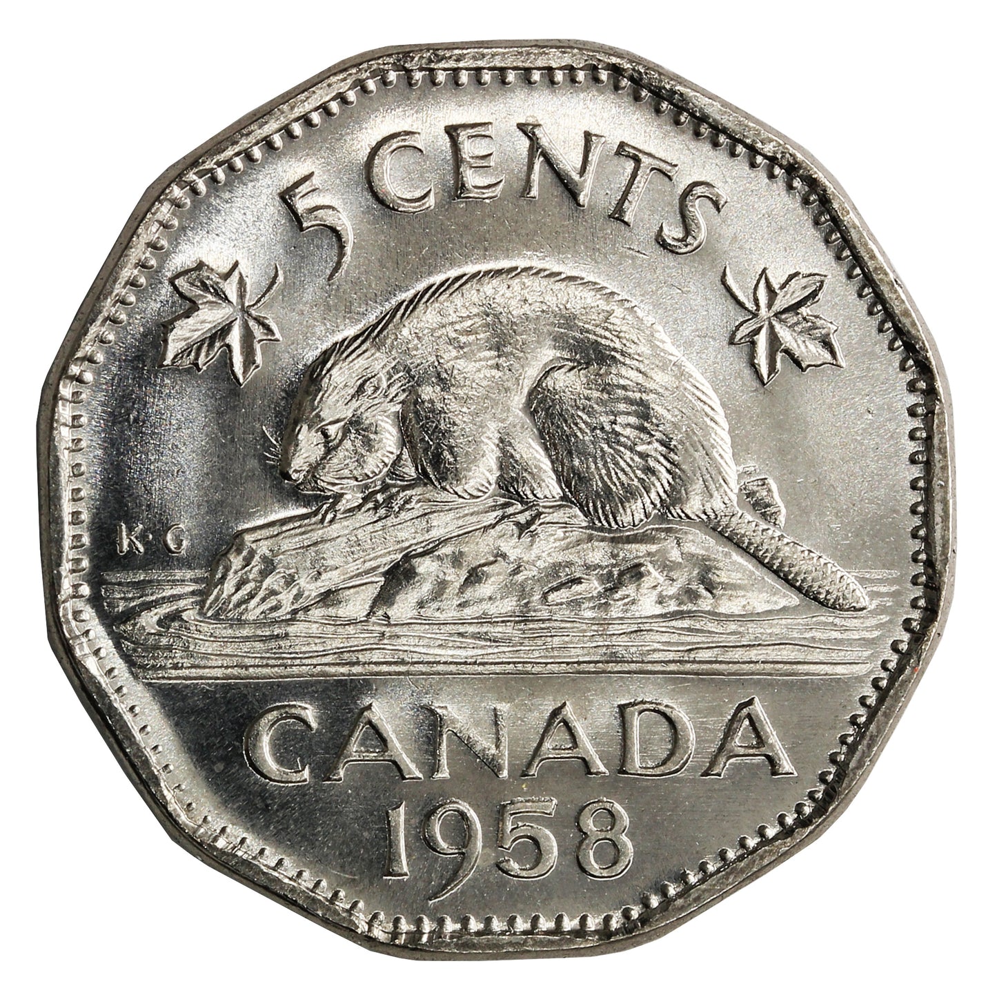 1958 Canada 5-cents Choice Brilliant Uncirculated (MS-64)