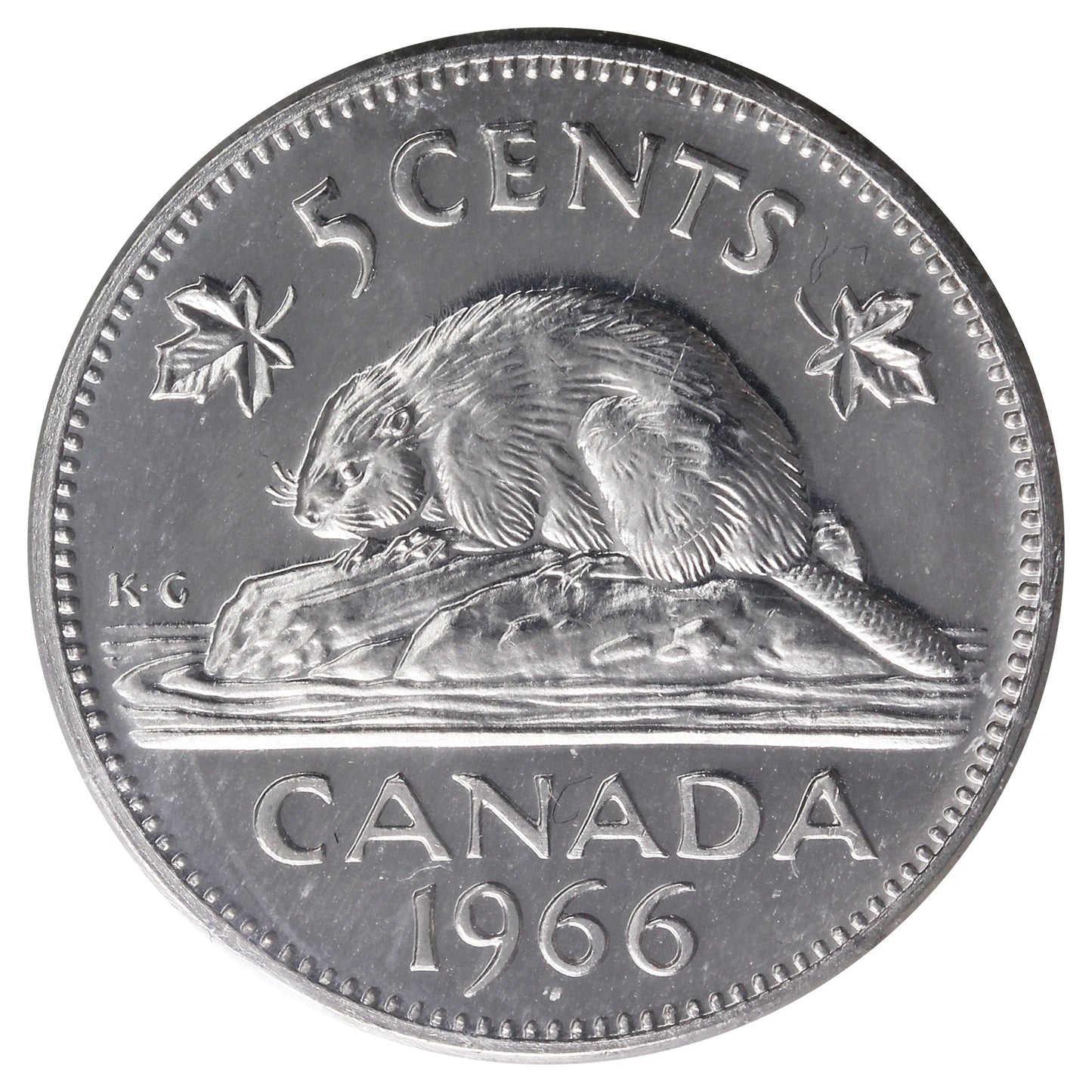 1966 Canada 5-cents ICCS Certified PL66 Heavy Cameo