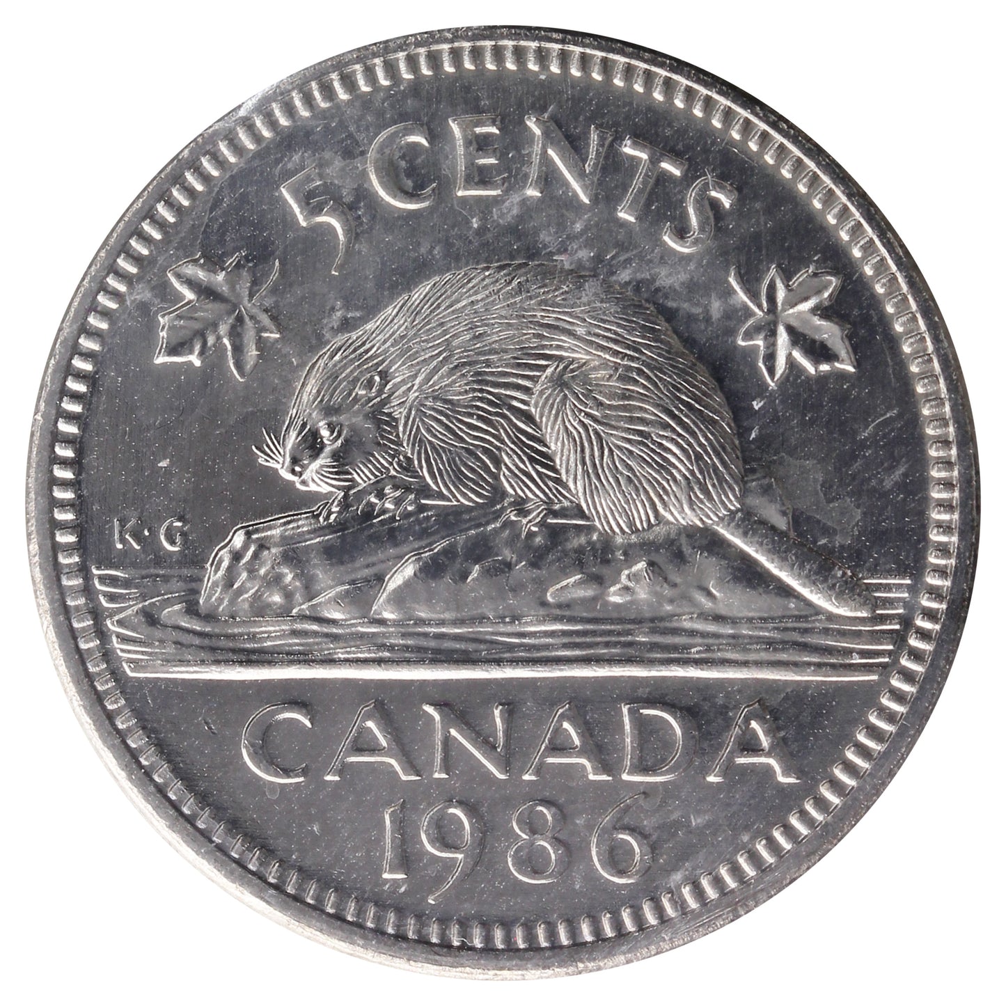 1986 Canada 5-cents ICCS Certified MS65