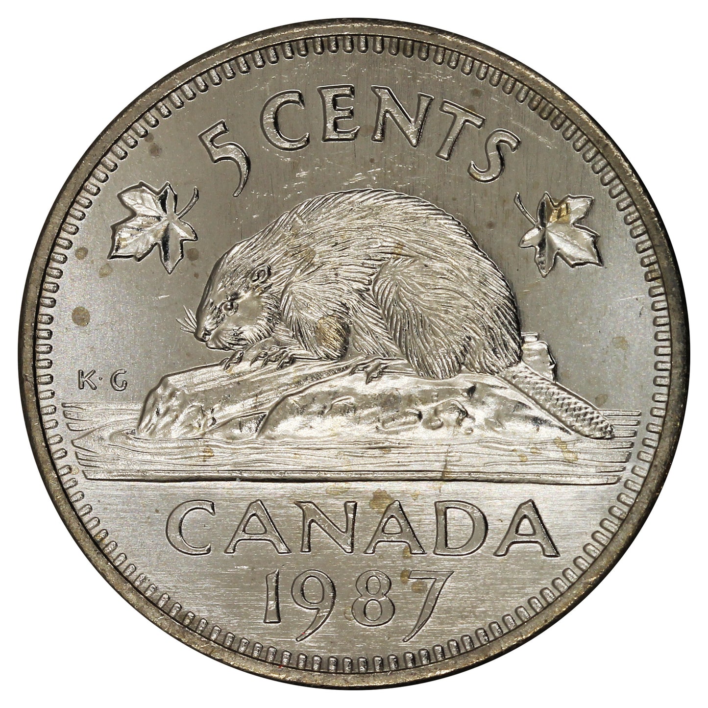 1987 Canada 5-cents Brilliant Uncirculated (MS63)