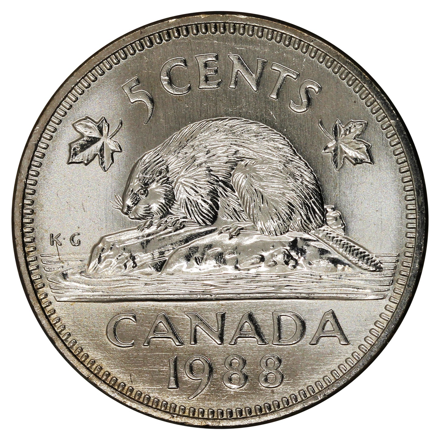 1988 Canada 5-cents Brilliant Uncirculated (MS63)