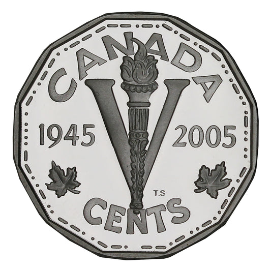 2005 VE Day Canada 5-cents Silver Proof