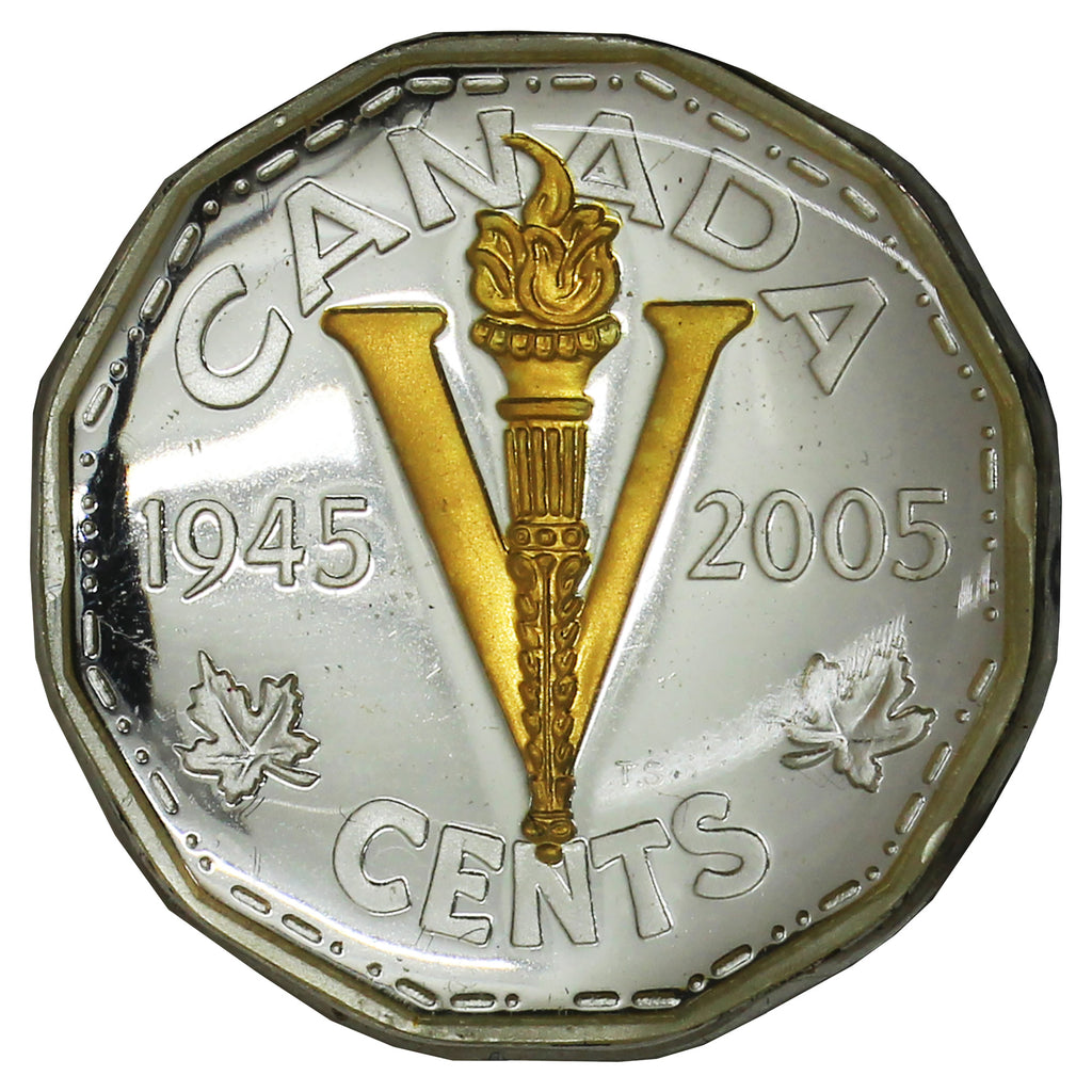 2005 VE Day Gold Plated Canada 5-cents Proof (from RCM Annual Report) $