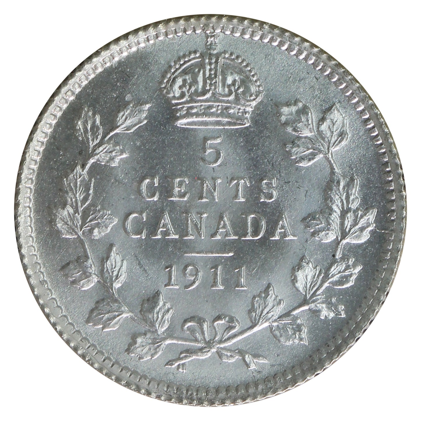 1911 Canada 5-cents ICCS Certified MS-65 (XHT 258)