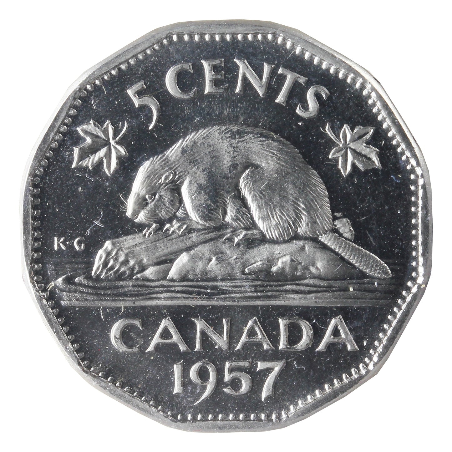1957 Canada 5-cents ICCS Certified PL-65