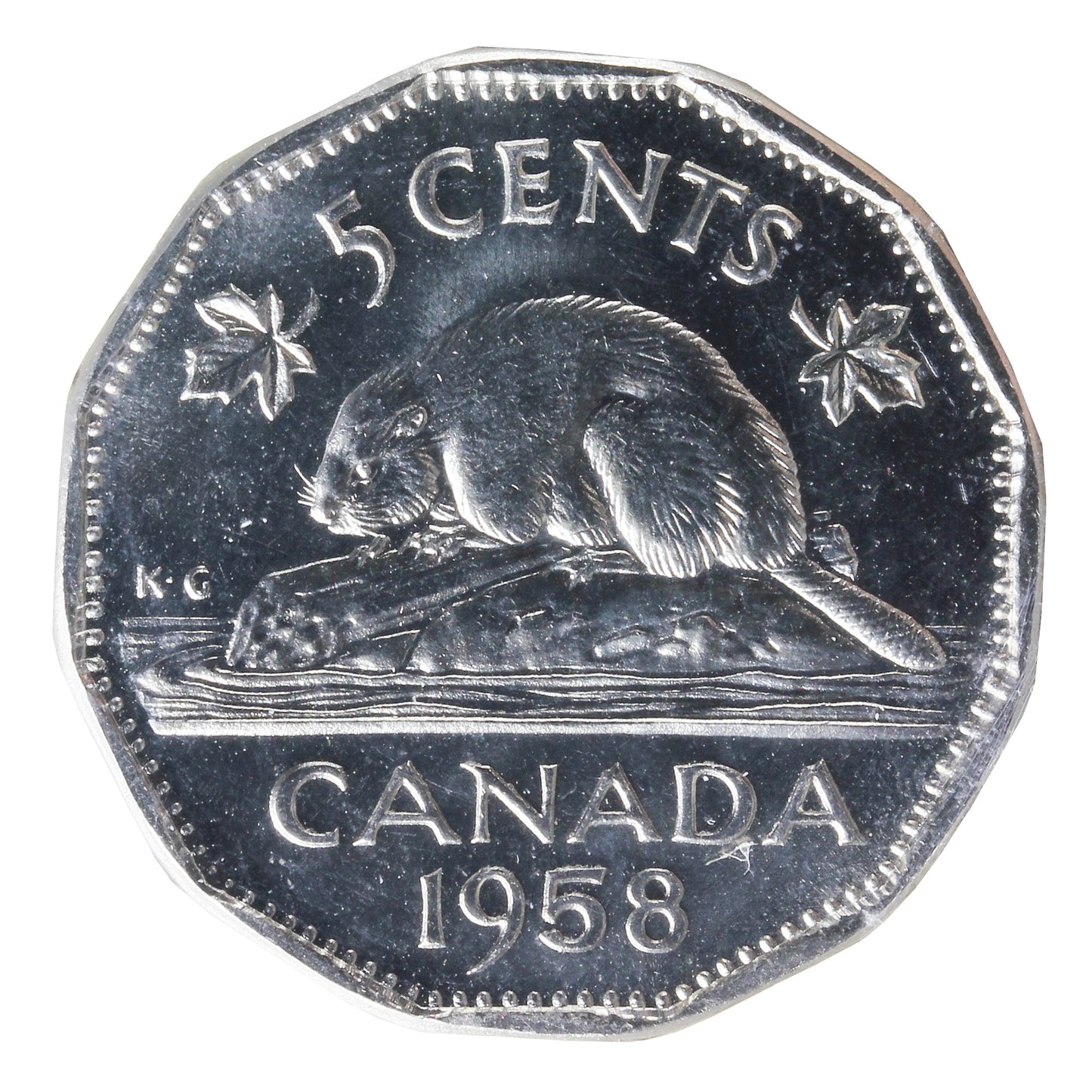 1958 Canada 5-cents ICCS Certified PL65