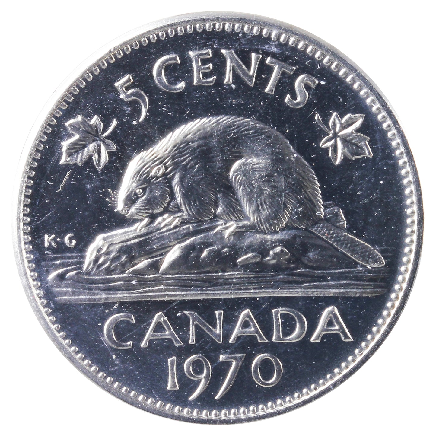 1970 Canada 5-cents ICCS Certified PL65 Heavy Cameo