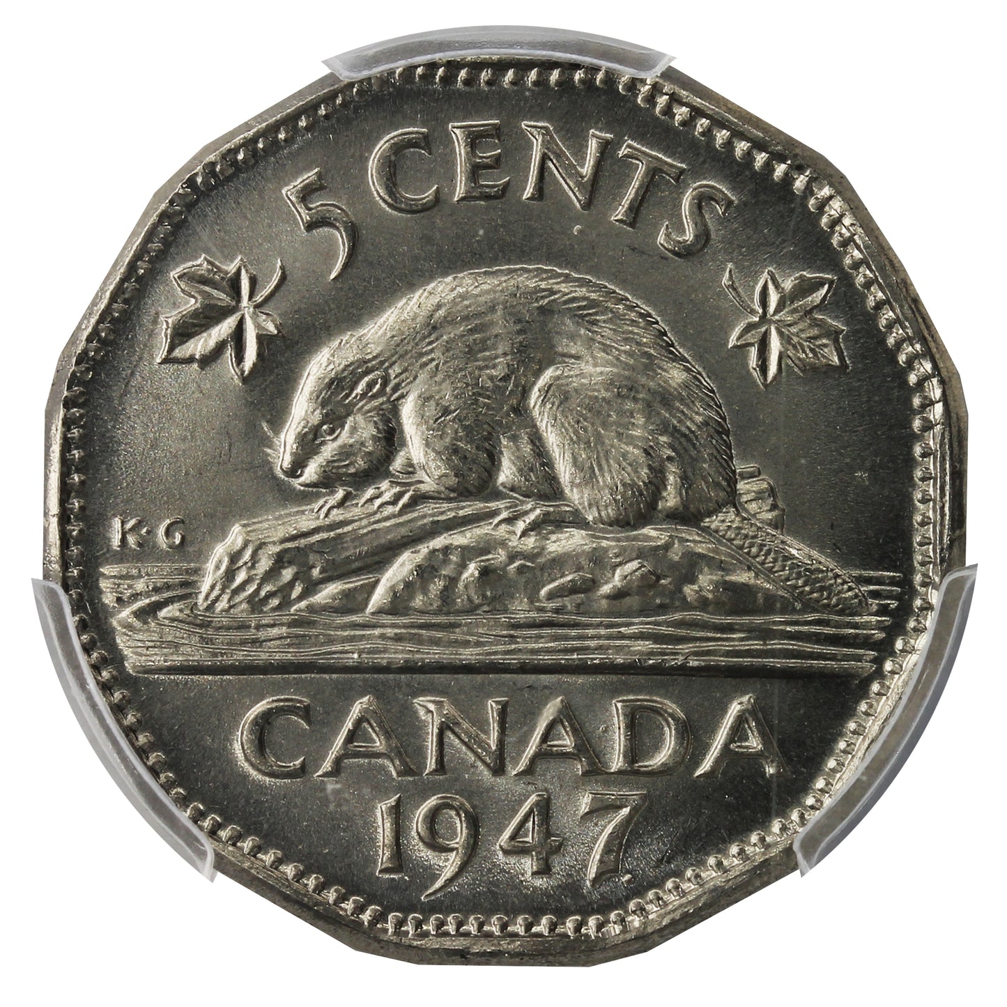 1947 Dot Canada 5-cents PCGS Certified MS65