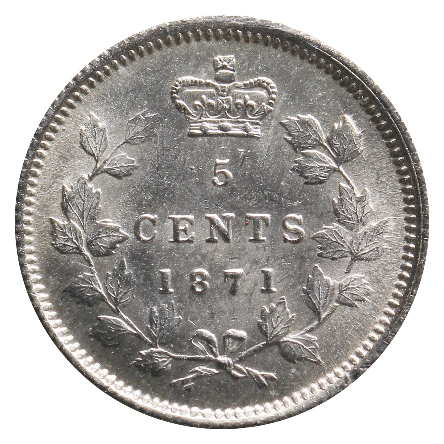 1871 Canada 5-cents ICCS Certified MS63 (XVR 276)