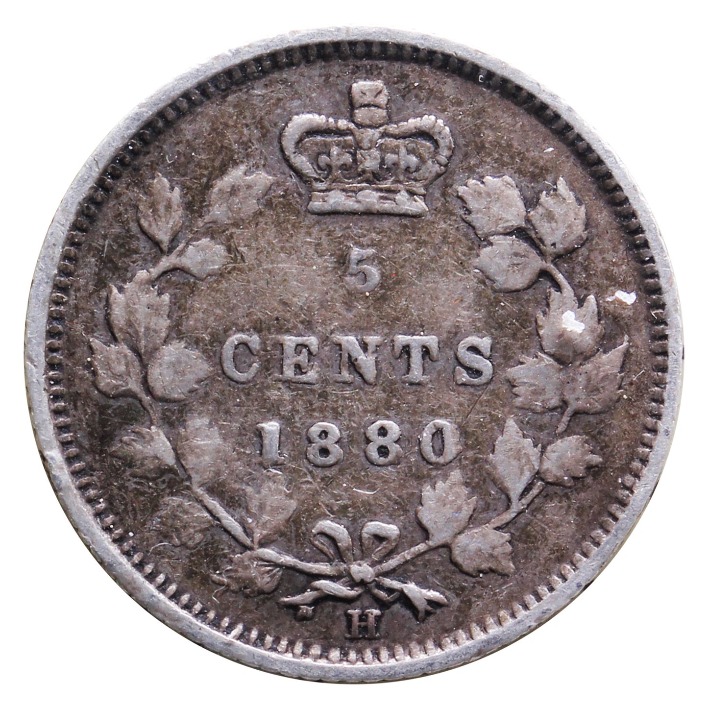 1880H Obv. 2 Canada 5-cents ICCS Certified F12