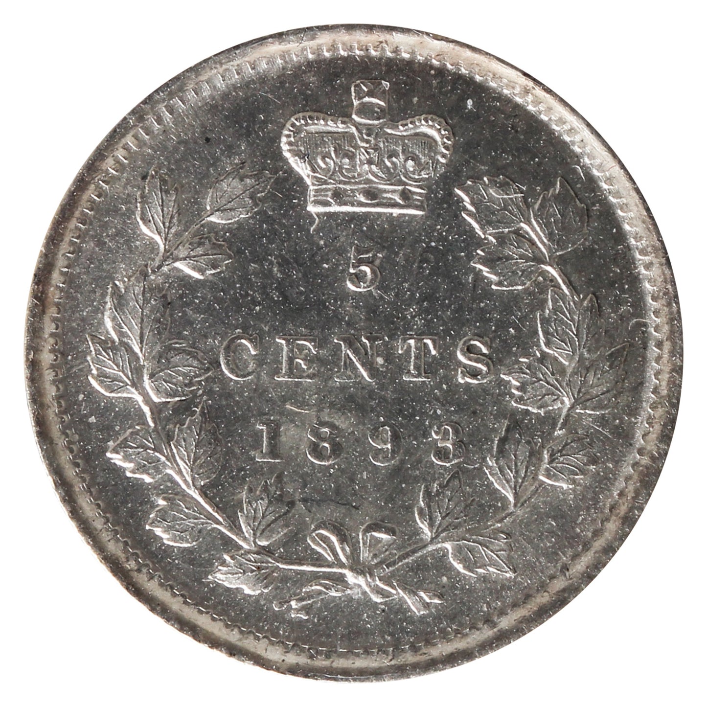 1893 Canada 5-cents ICCS Certified MS62 (XXR 685)