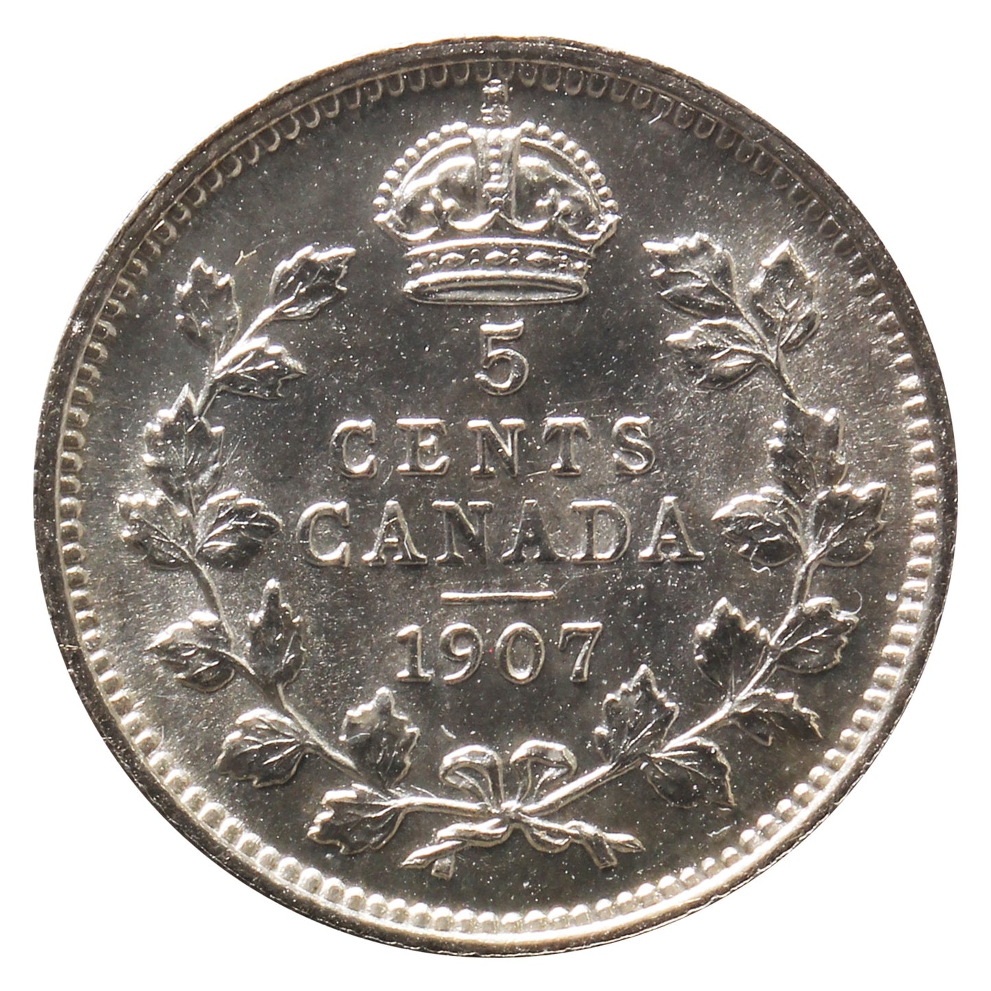 1907 Canada 5-cents ICCS Certified MS64 (XHT 253)