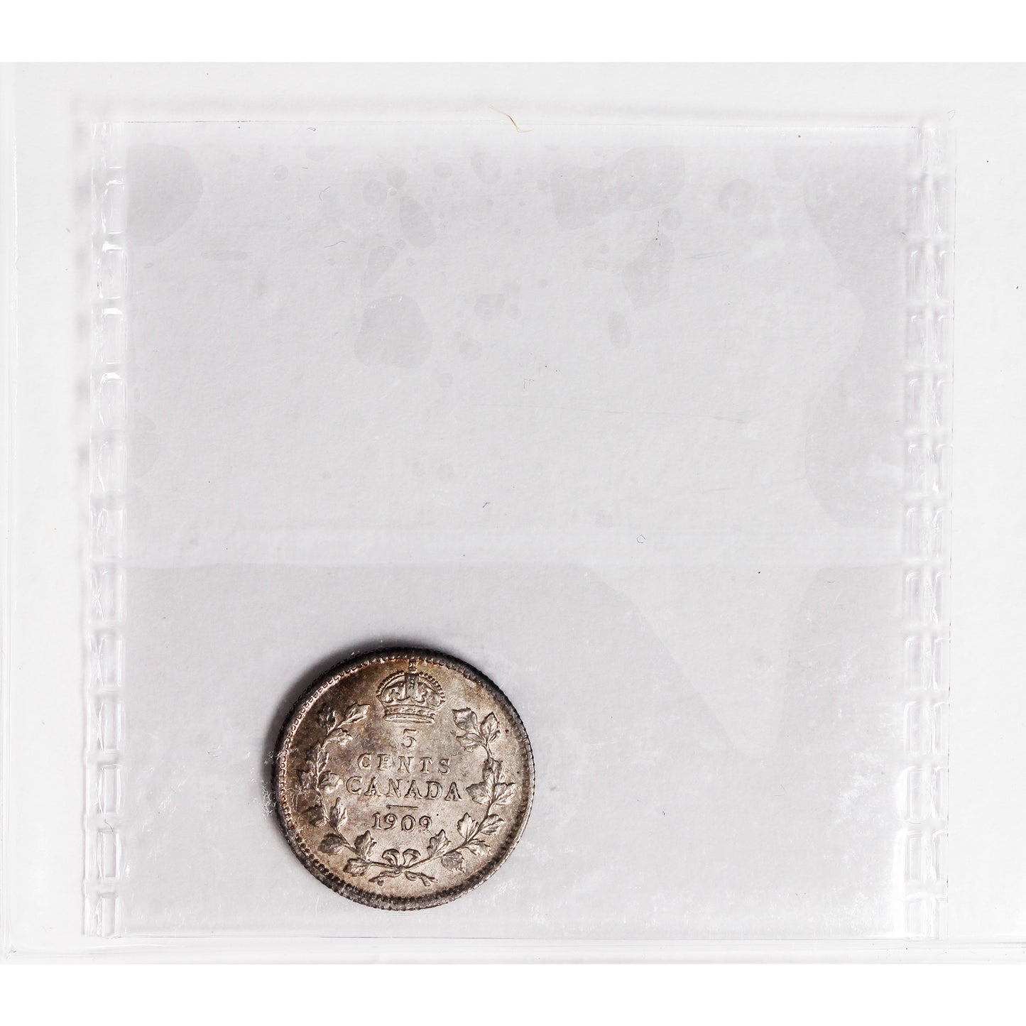 1909 Round Leaves Canada 5-cents ICCS Certified AU50