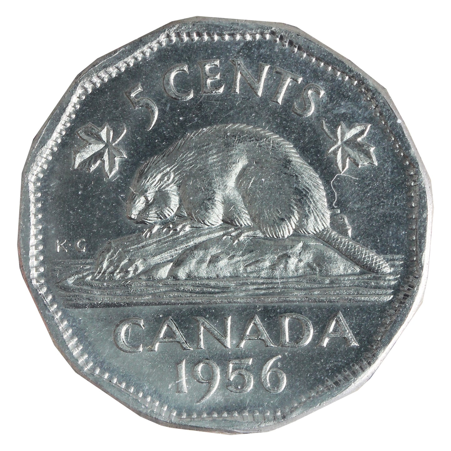 1956 Canada 5-cents ICCS Certified PL-64