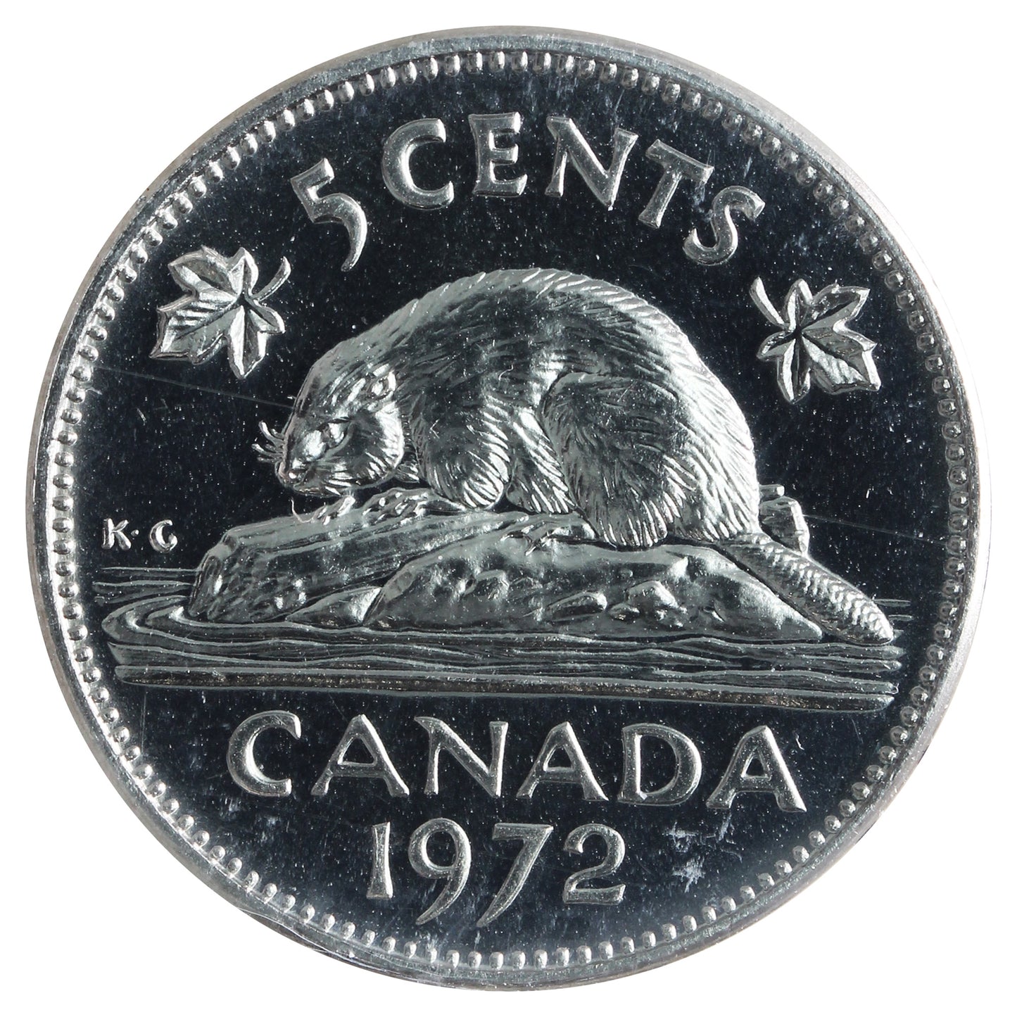 1972 Canada 5-cents ICCS Certified SP65 Ultra Heavy Cameo