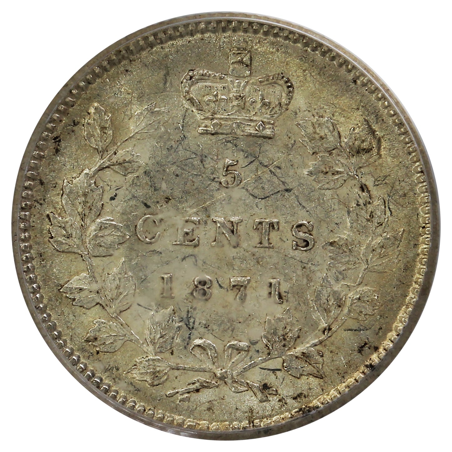 1871 Doaktown Hoard Canada 5-cents PCGS Certified AU58