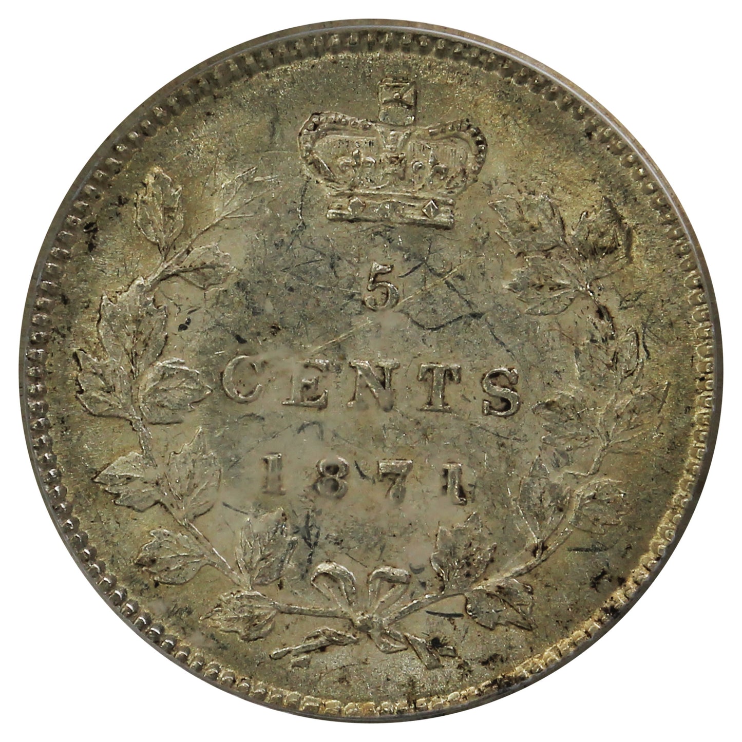 1871 Doaktown Hoard Canada 5-cents PCGS Certified AU55