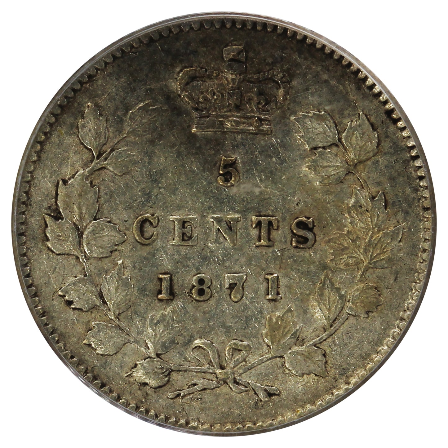 1871 Doaktown Hoard Canada 5-cents PCGS Certified AU50
