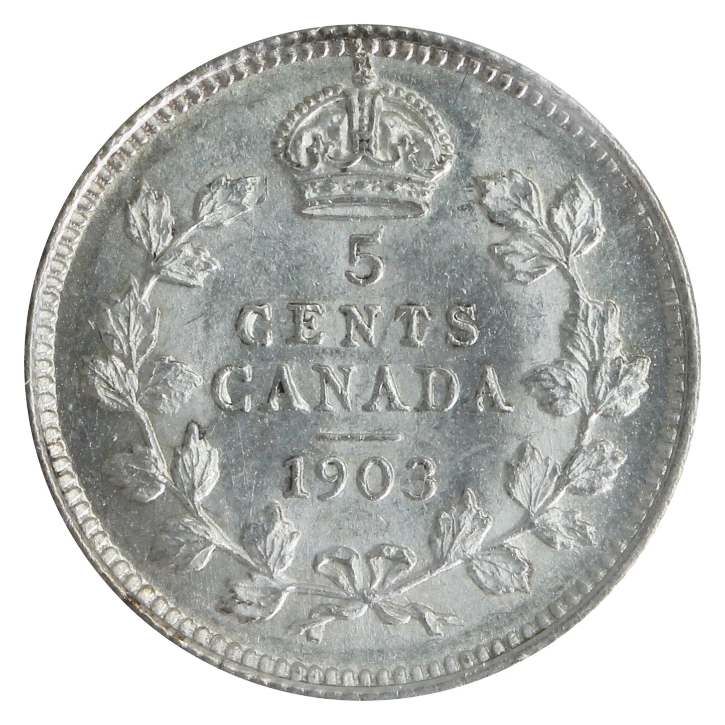 1903 Canada 5-cents ICCS Certified AU55