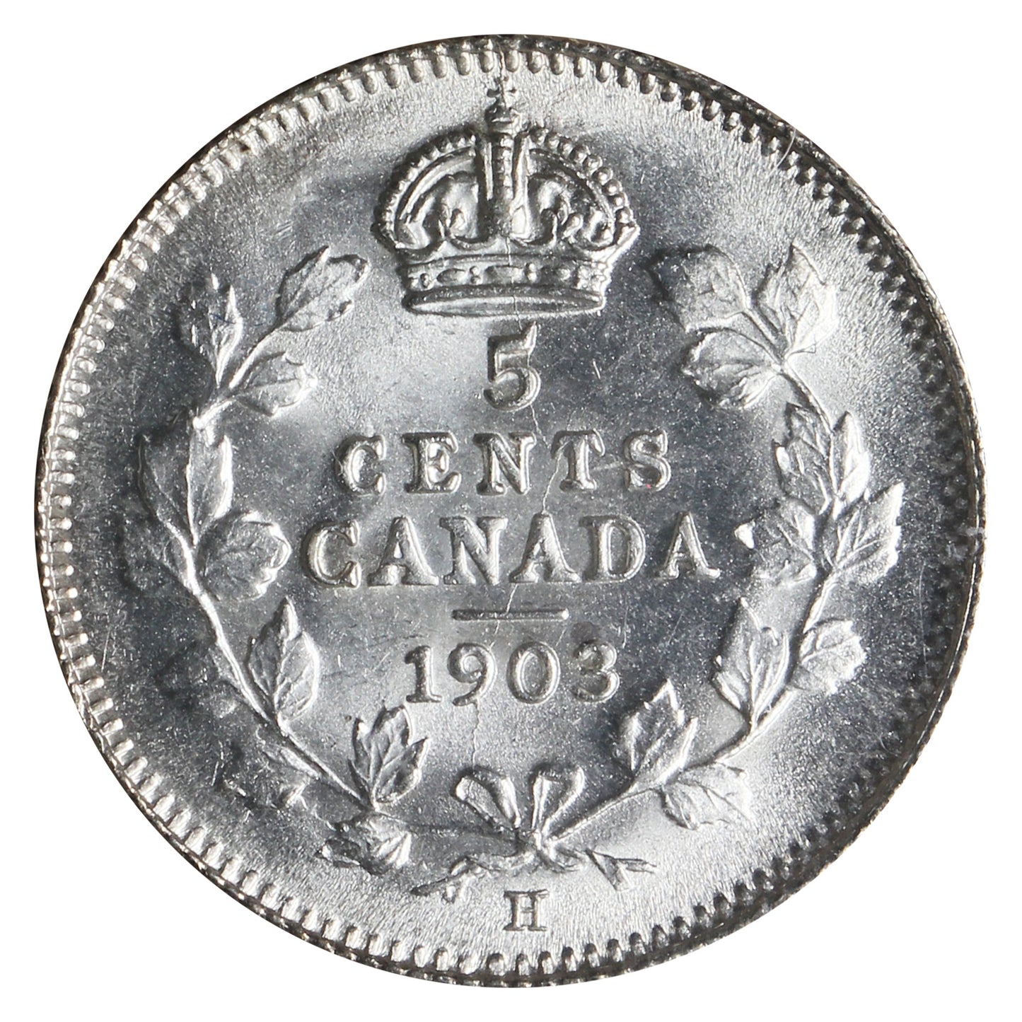 1903H Small H Canada 5-cents ICCS Certified MS63 (XHI 370)