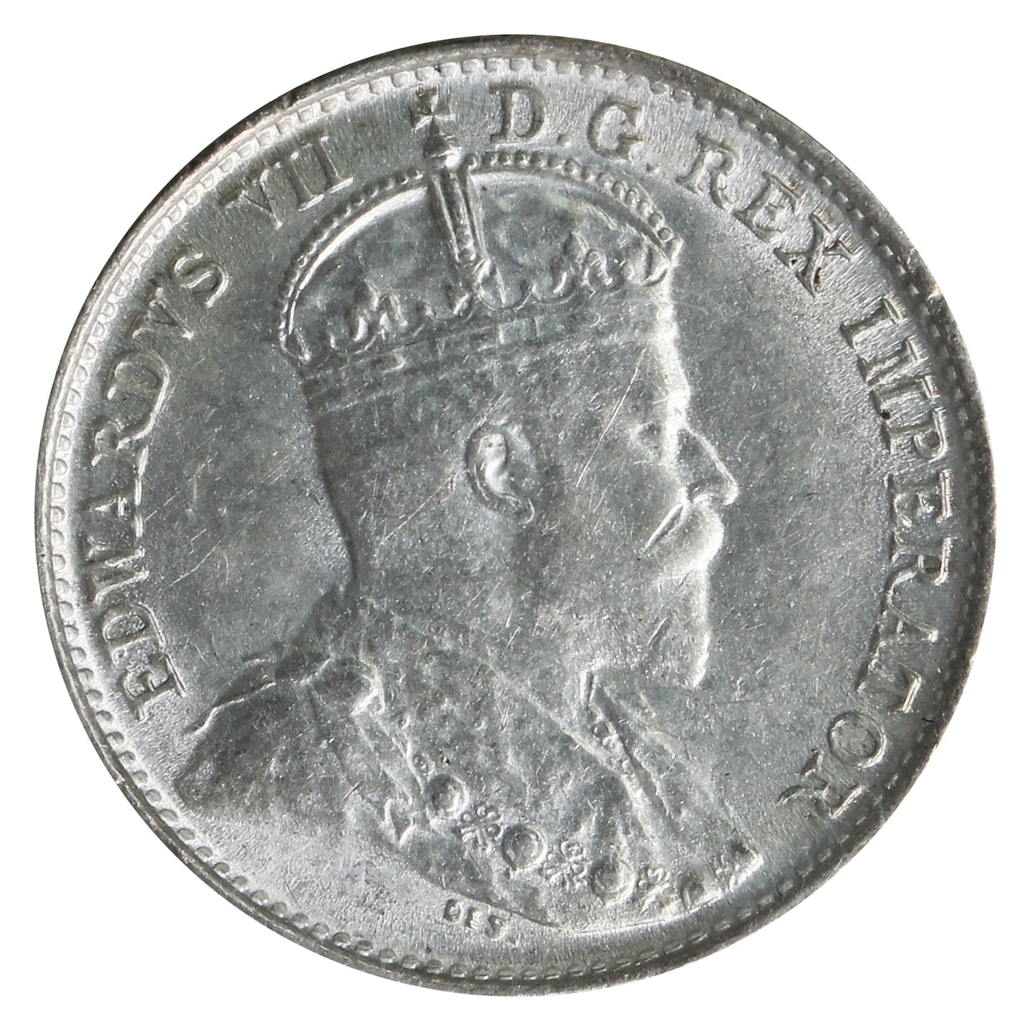 1908 Large 8 Canada 5-cents ICCS Certified AU50