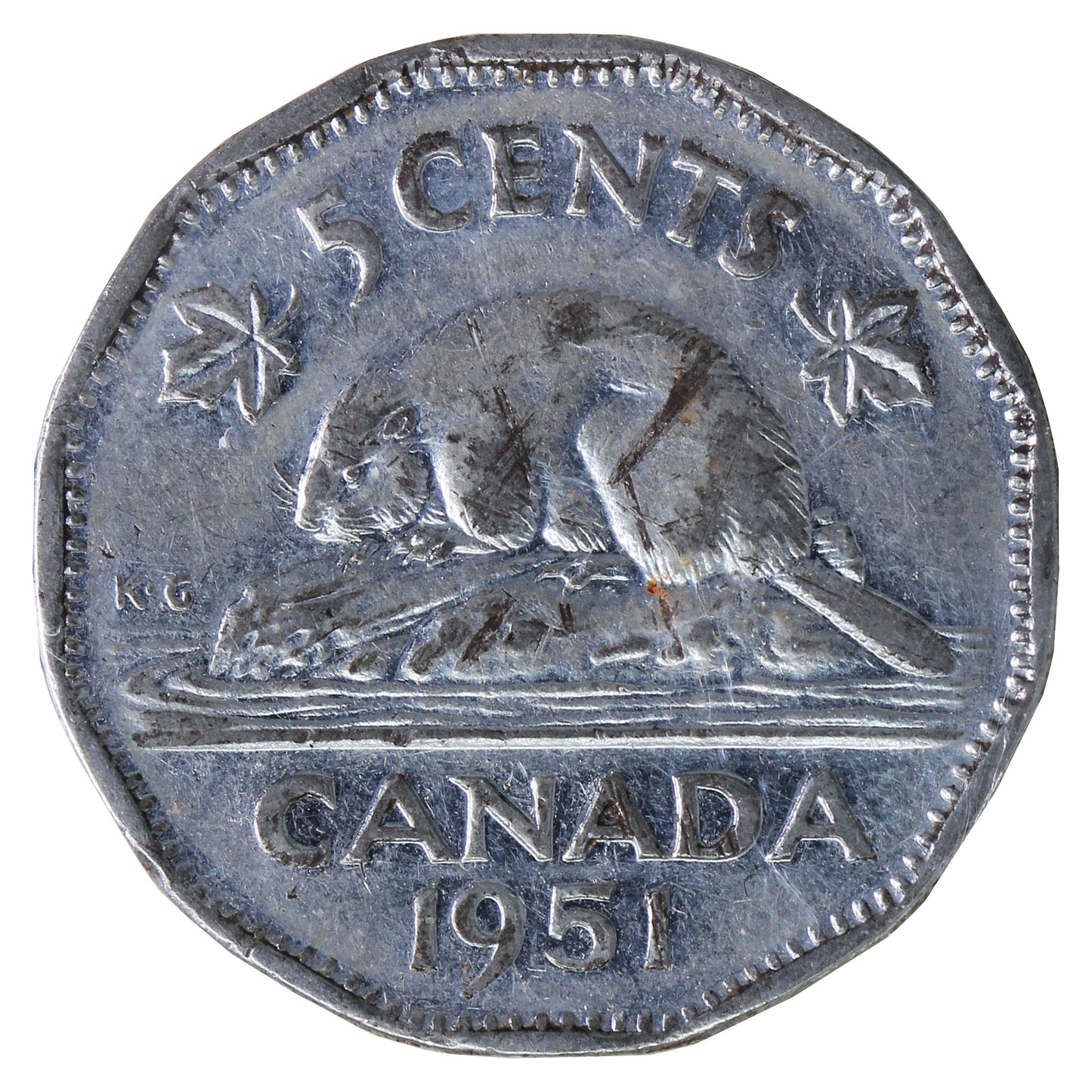 1951 High Relief Canada 5-cents ICCS Certified VF-20