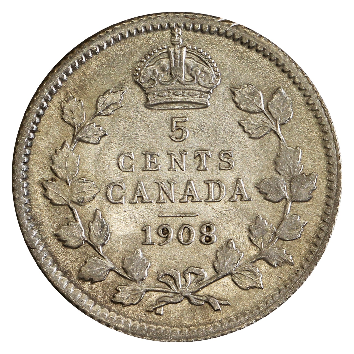 1908 Small 8 Canada 5-cents Brilliant Uncirculated (MS63) $