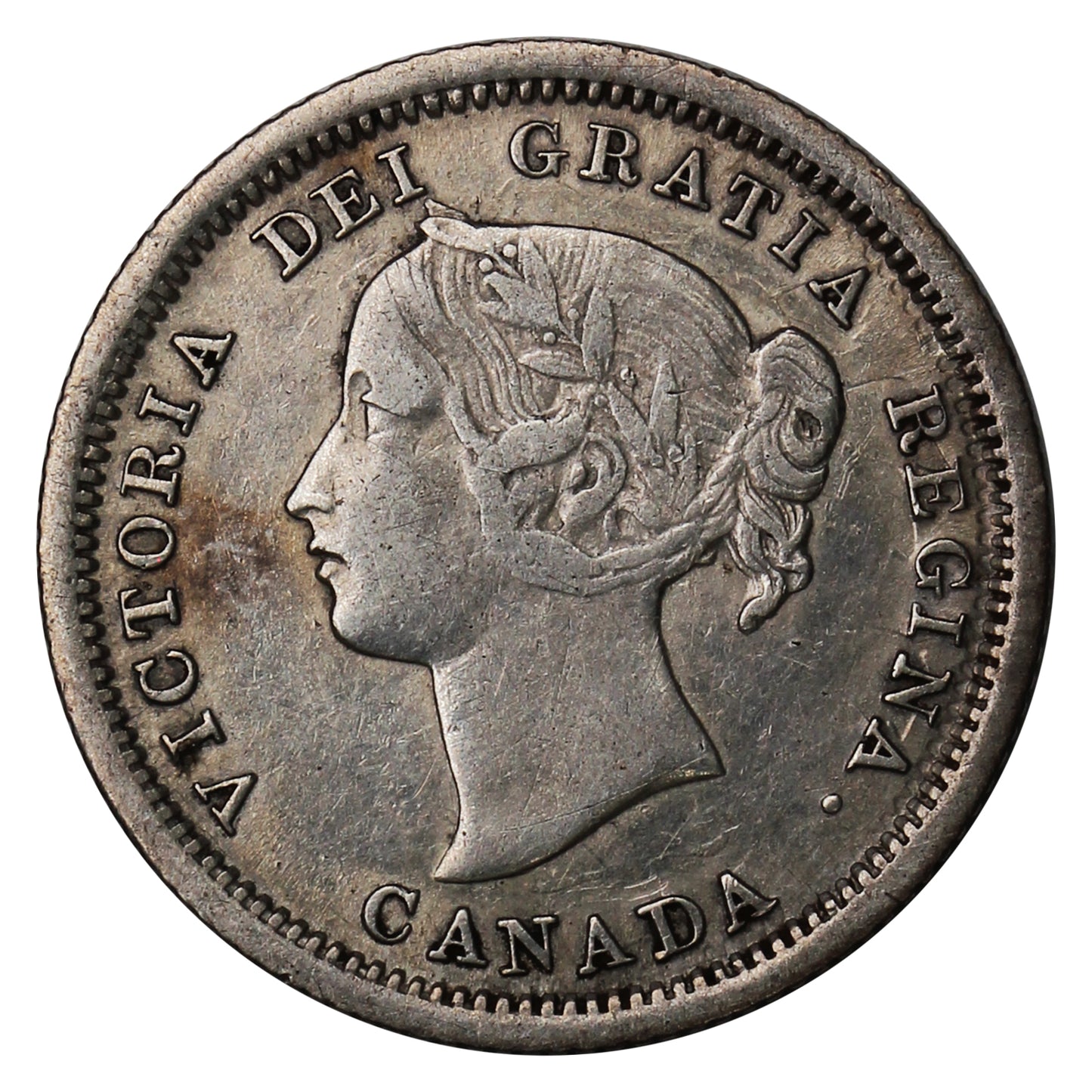 1858 Large Date RP3 Canada 5-cents Very Fine (VF20) $