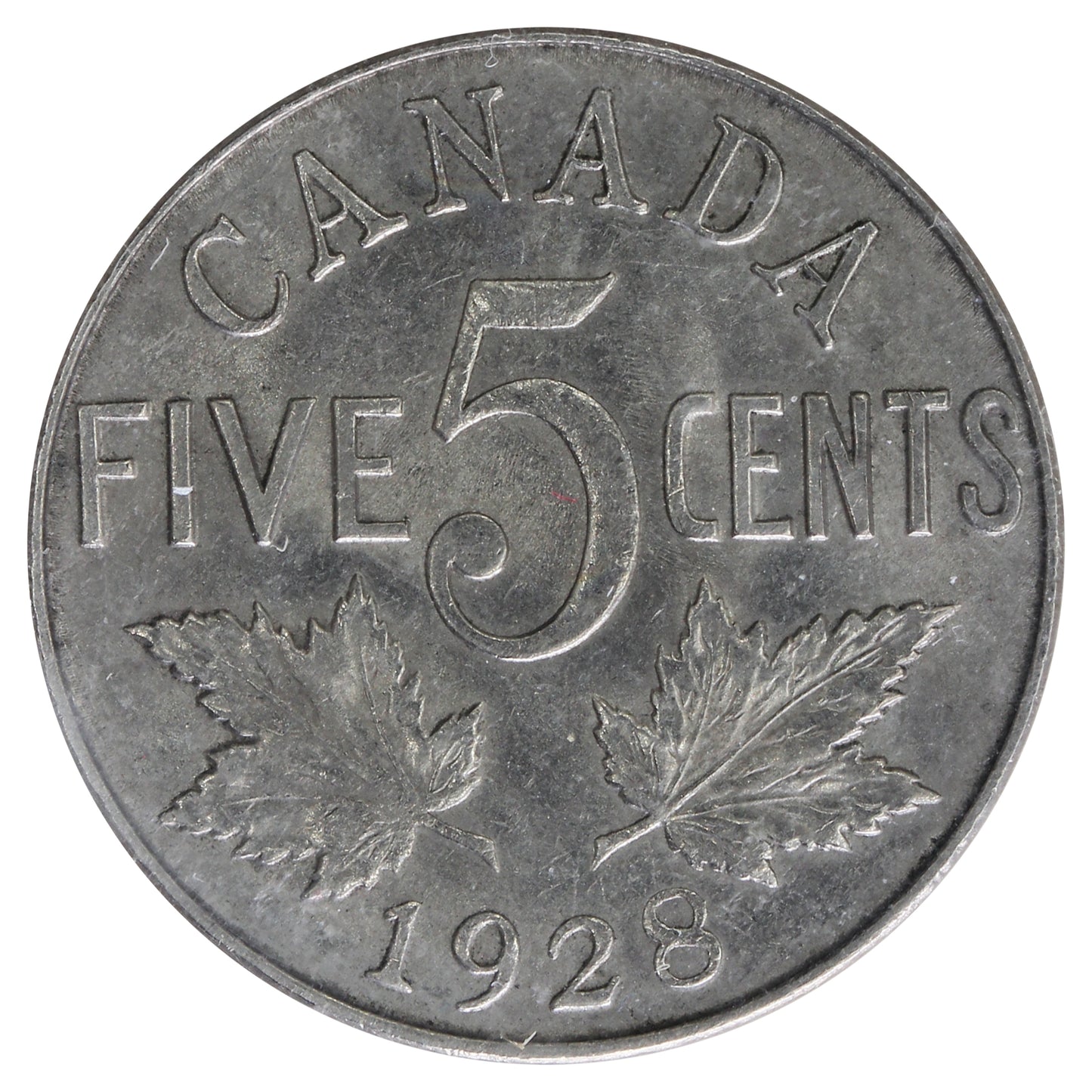 1928 Canada 5-cents ICCS Certified MS62