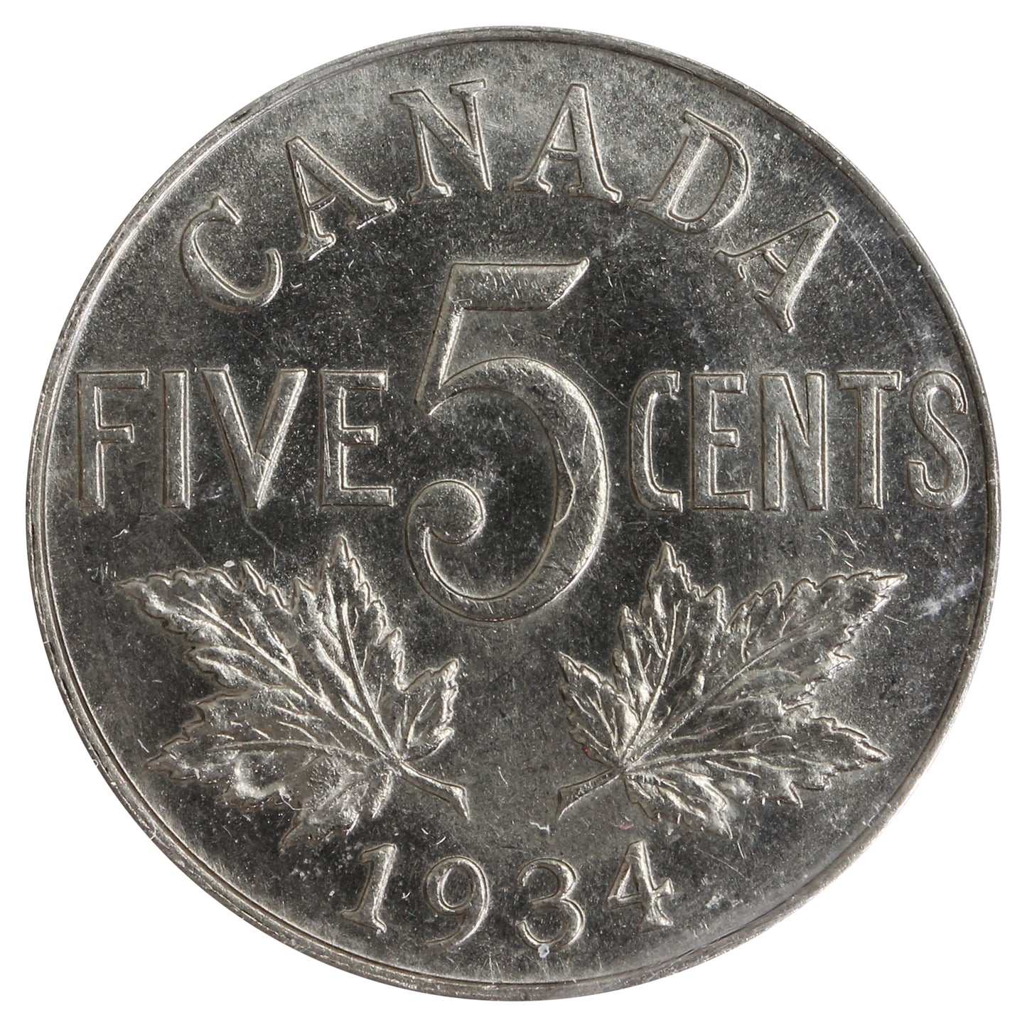 1934 Canada 5-cents ICCS Certified MS62