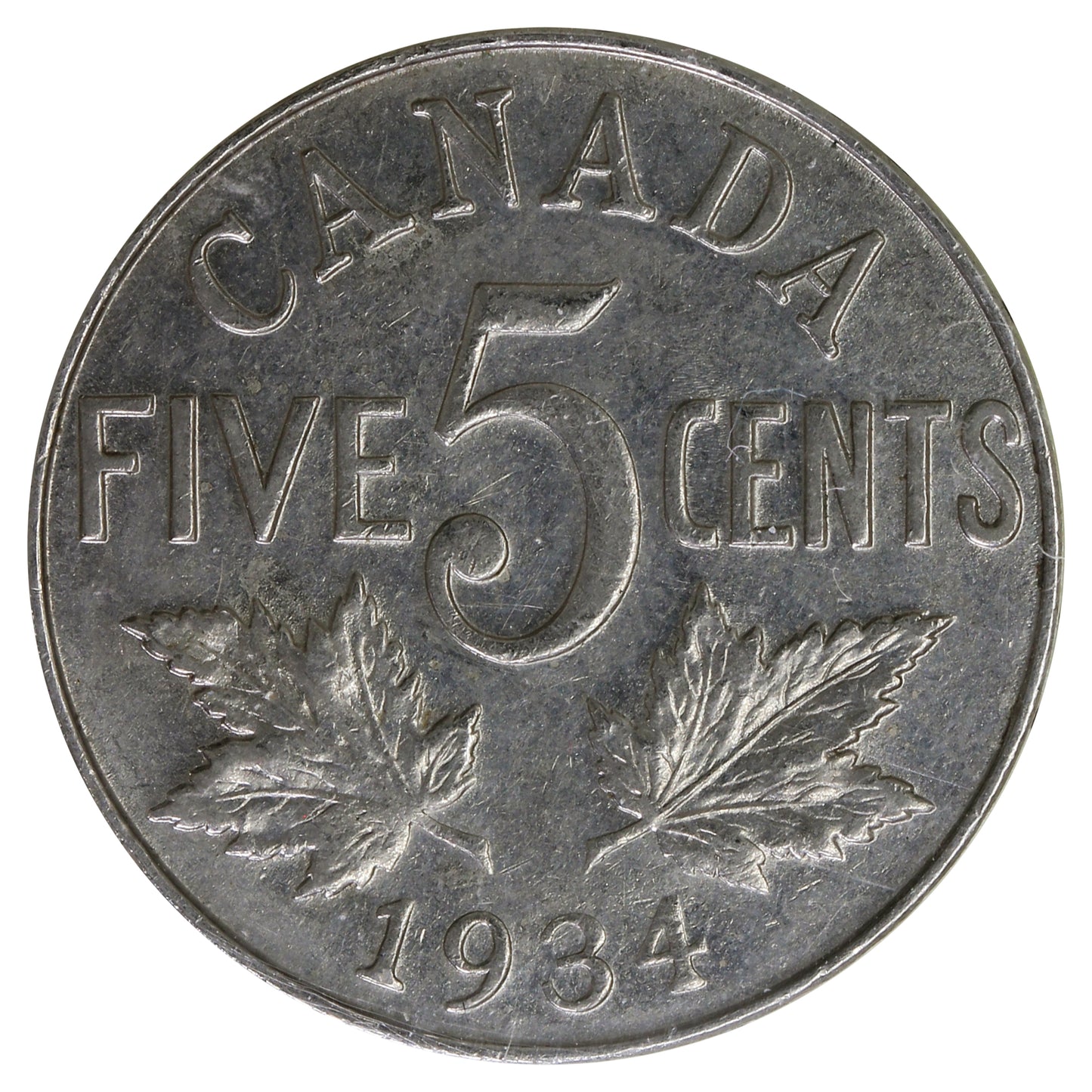 1934 Canada 5-cents ICCS Certified EF40