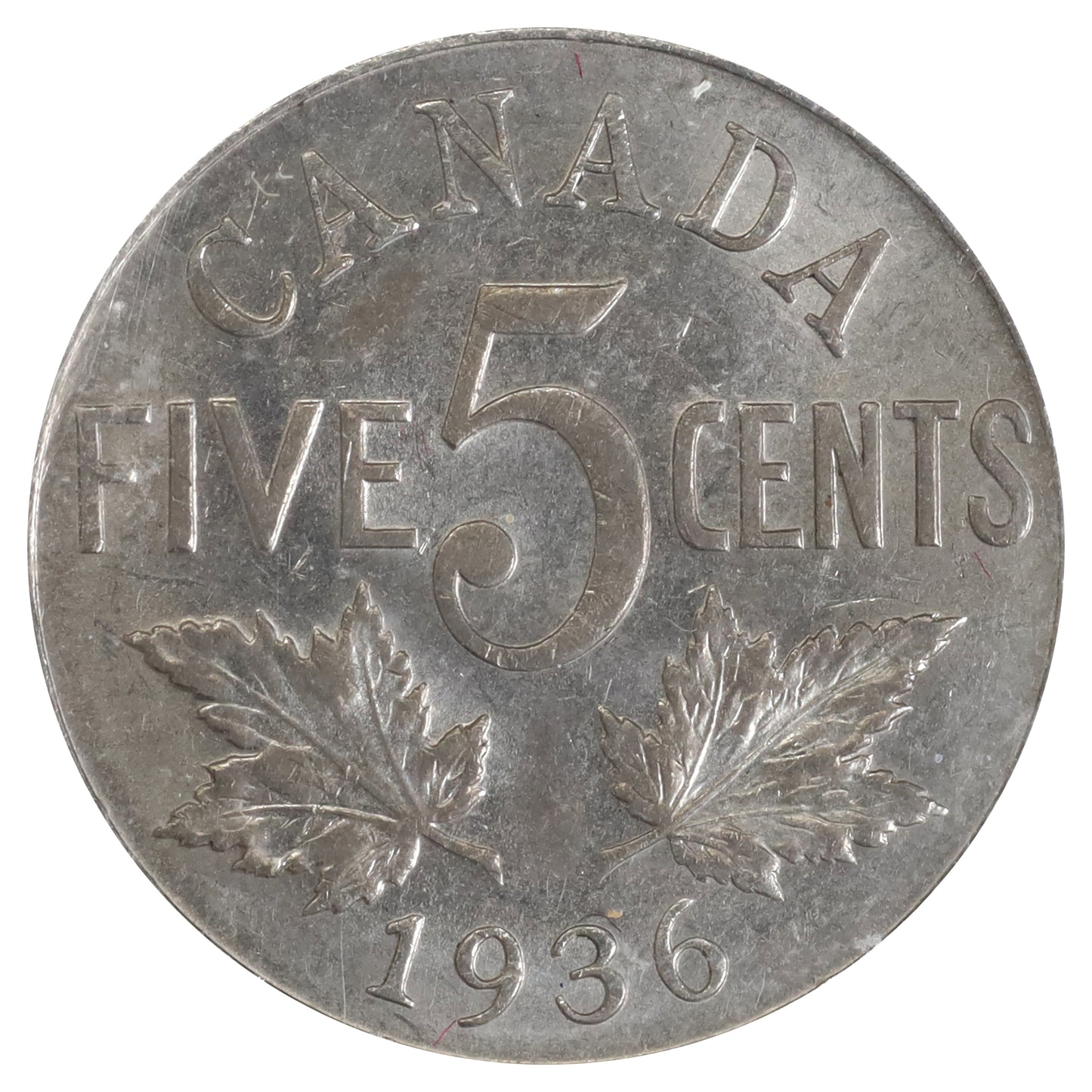 1936 Canada 5-cents ICCS Certified MS60