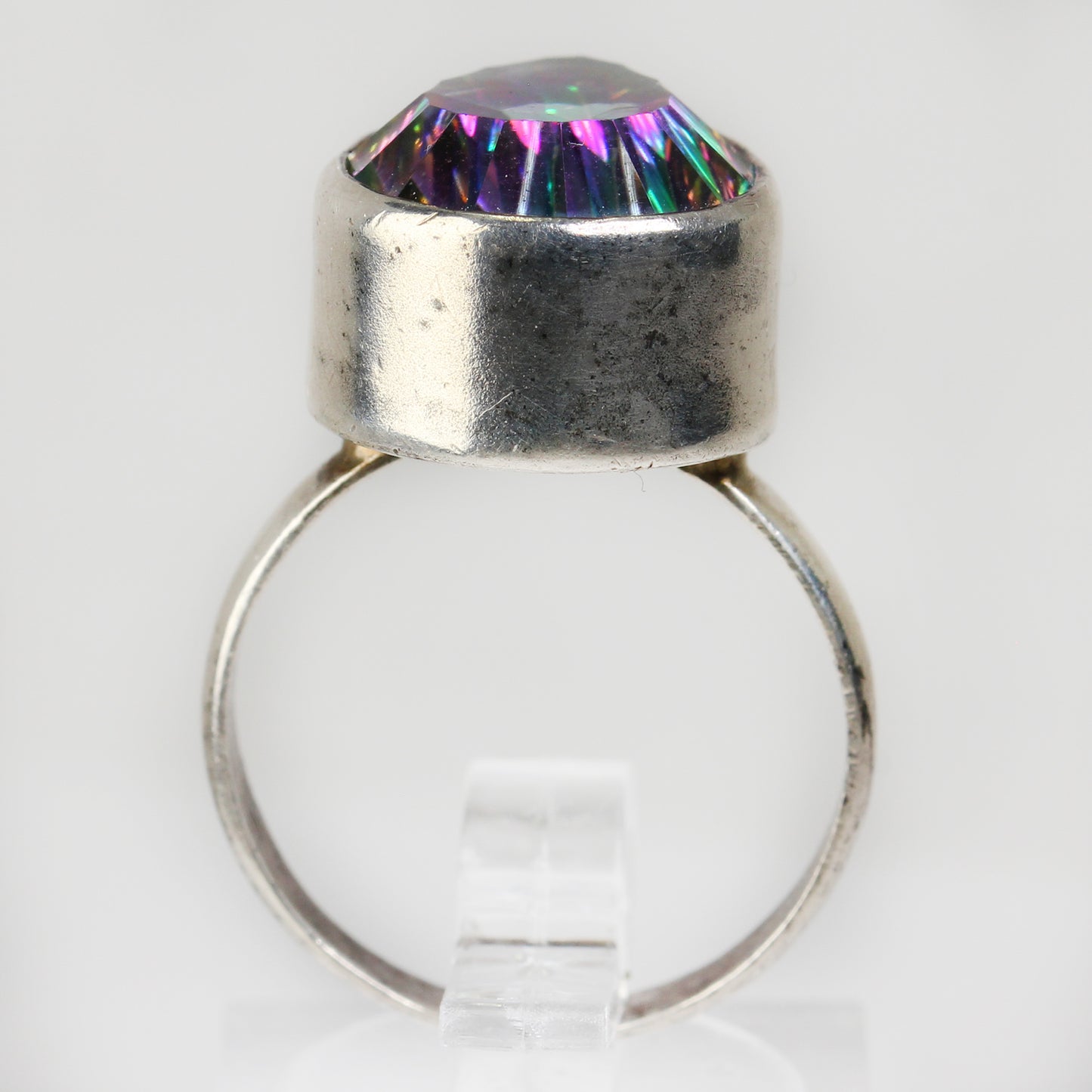 Sterling Silver Multi-Coloured Pear-shaped Ring - Size 7 1/2