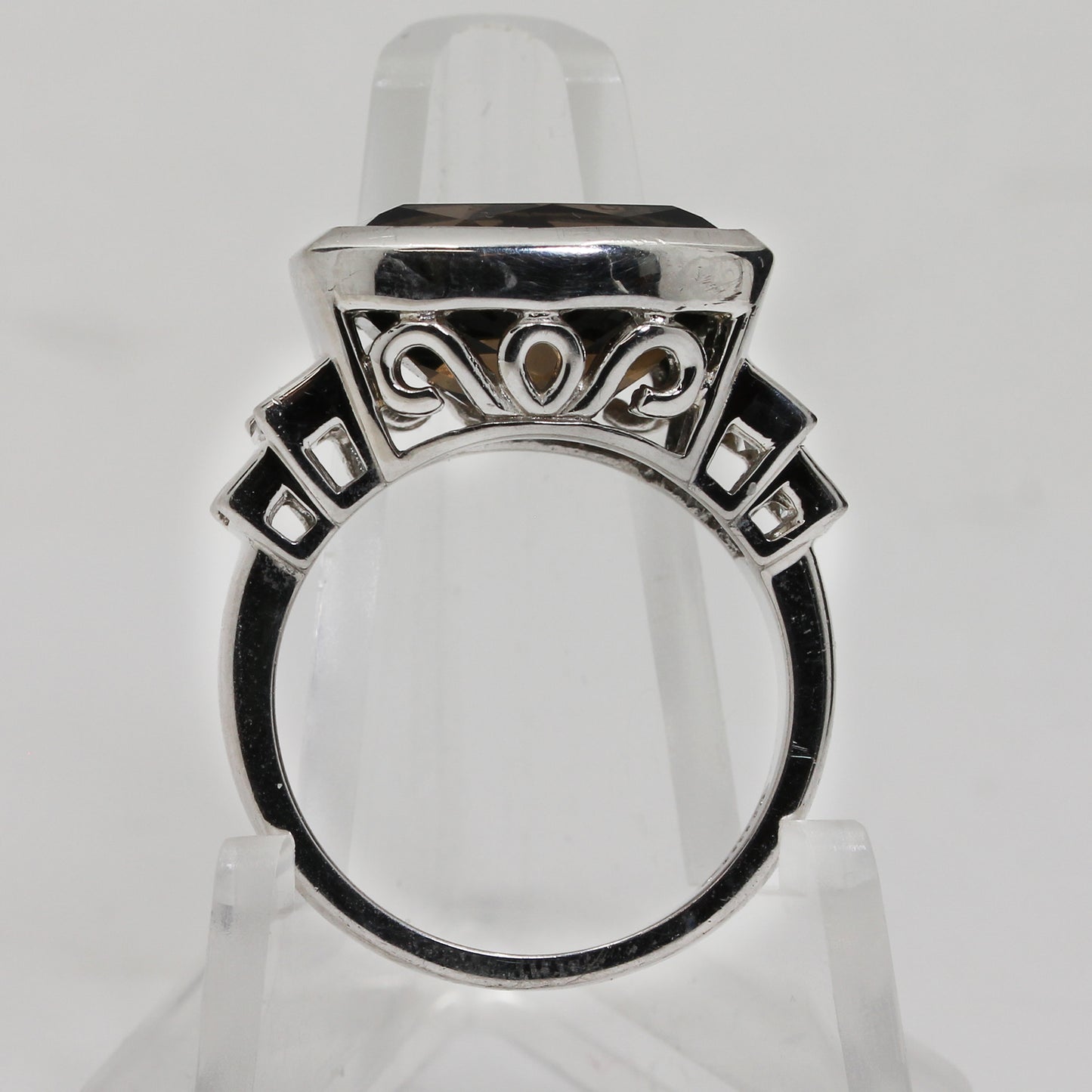 Sterling Silver Brown Rectangular Ring - Size 7