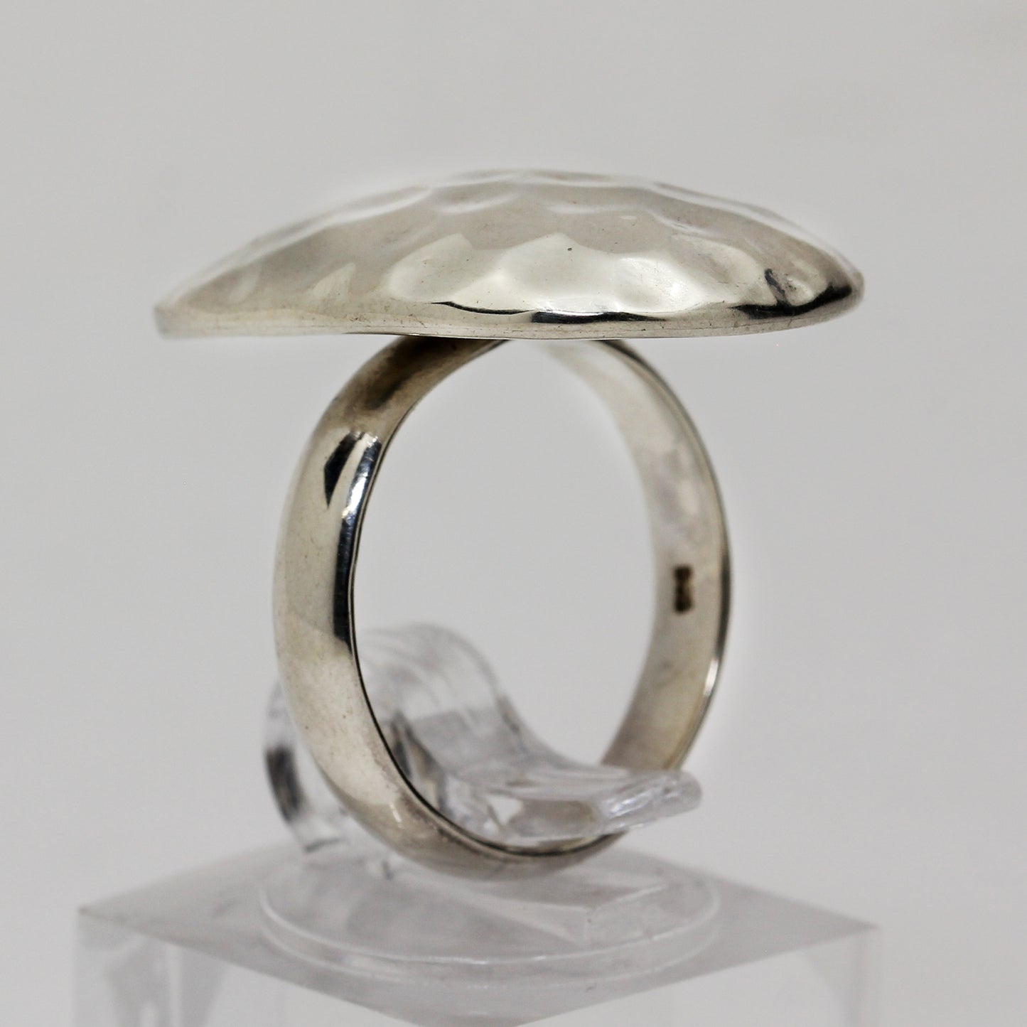 Sterling Silver Hammered Statement Ring- Size 6 1/2