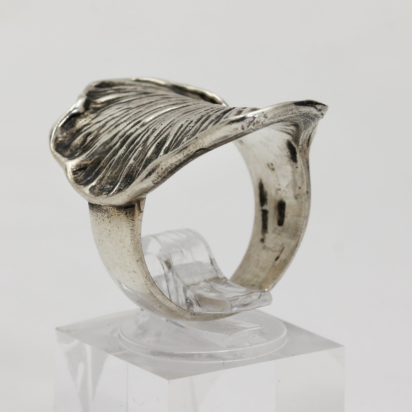 Sterling Silver Coral Ring- Size 8