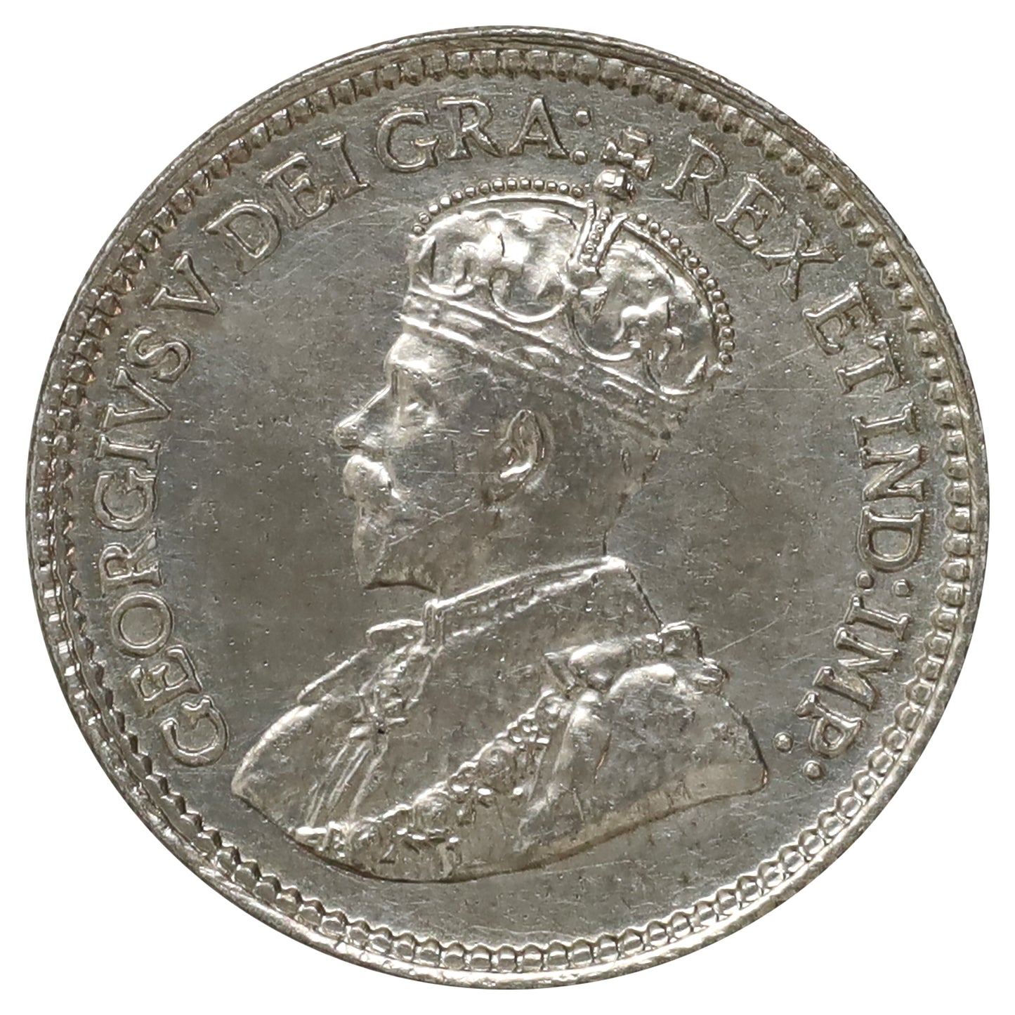 1920 Canada 5-cents AU-UNC (AU55) Scratched, cleaned, or impaired