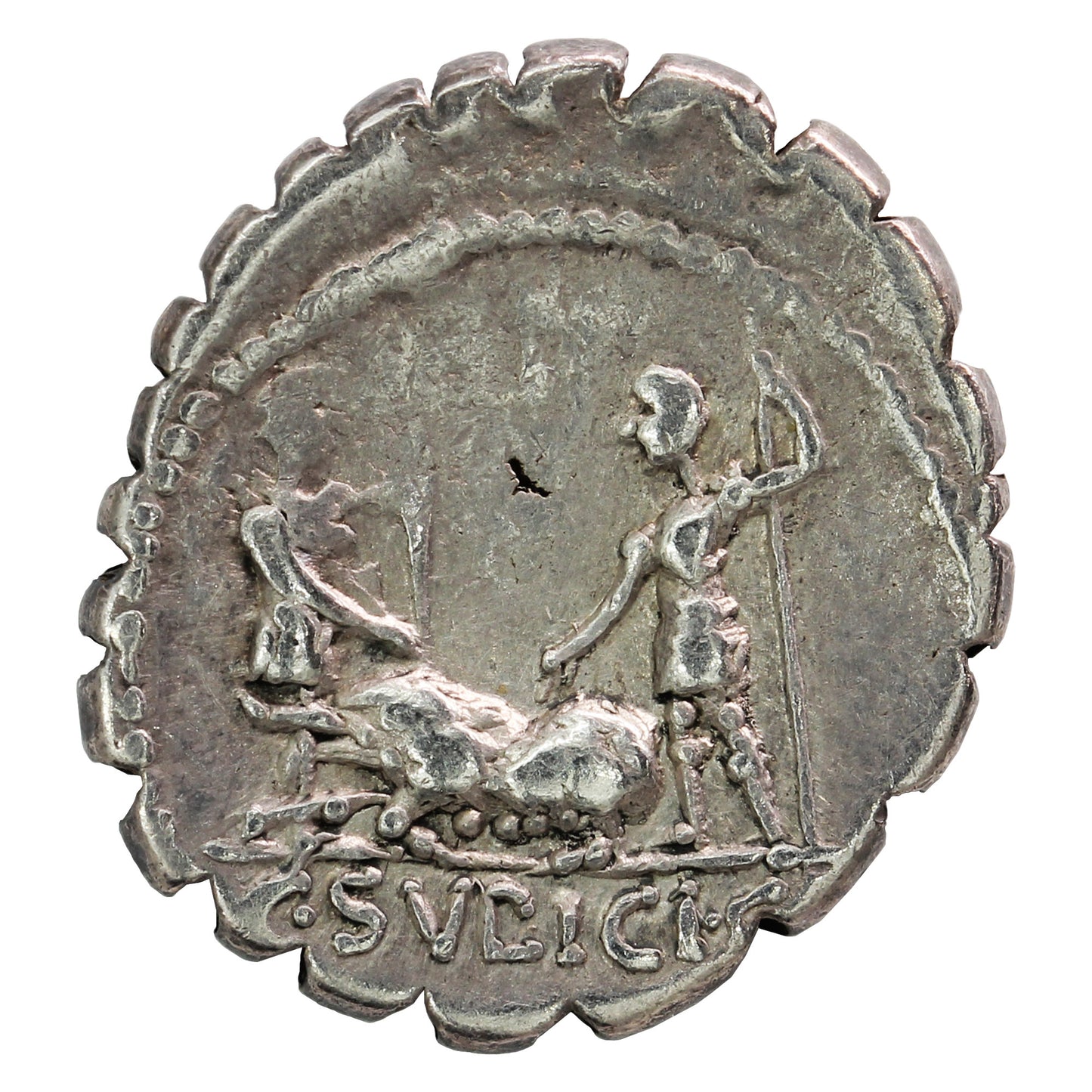 Ancient Roman Republic 106BC Oath Ceremony Sulpicius Silver Denarius Very Fine (VF20)
