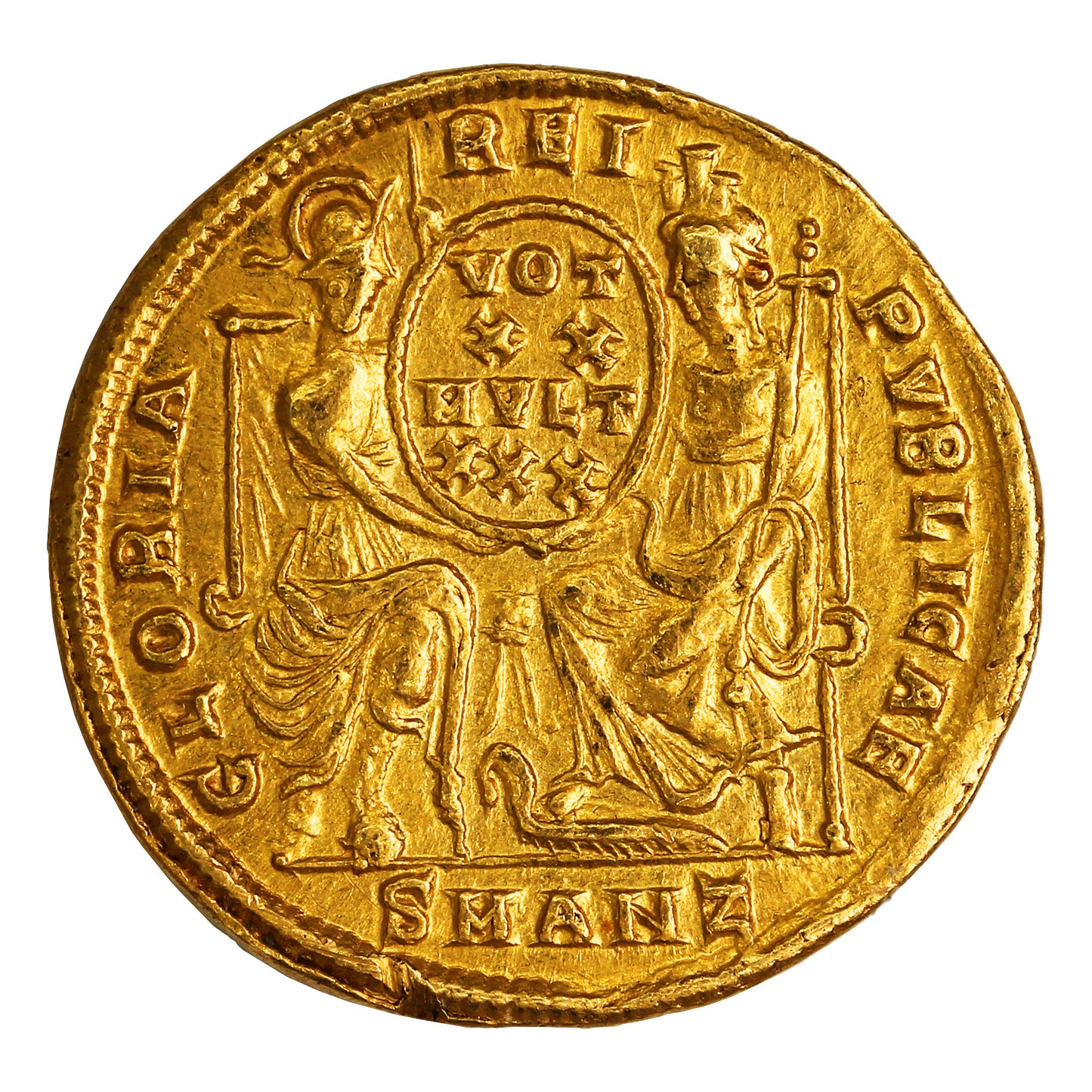 Late Roman Empire 337-361AD Constantius II Gold Solidus Almost Uncirculated (AU50)